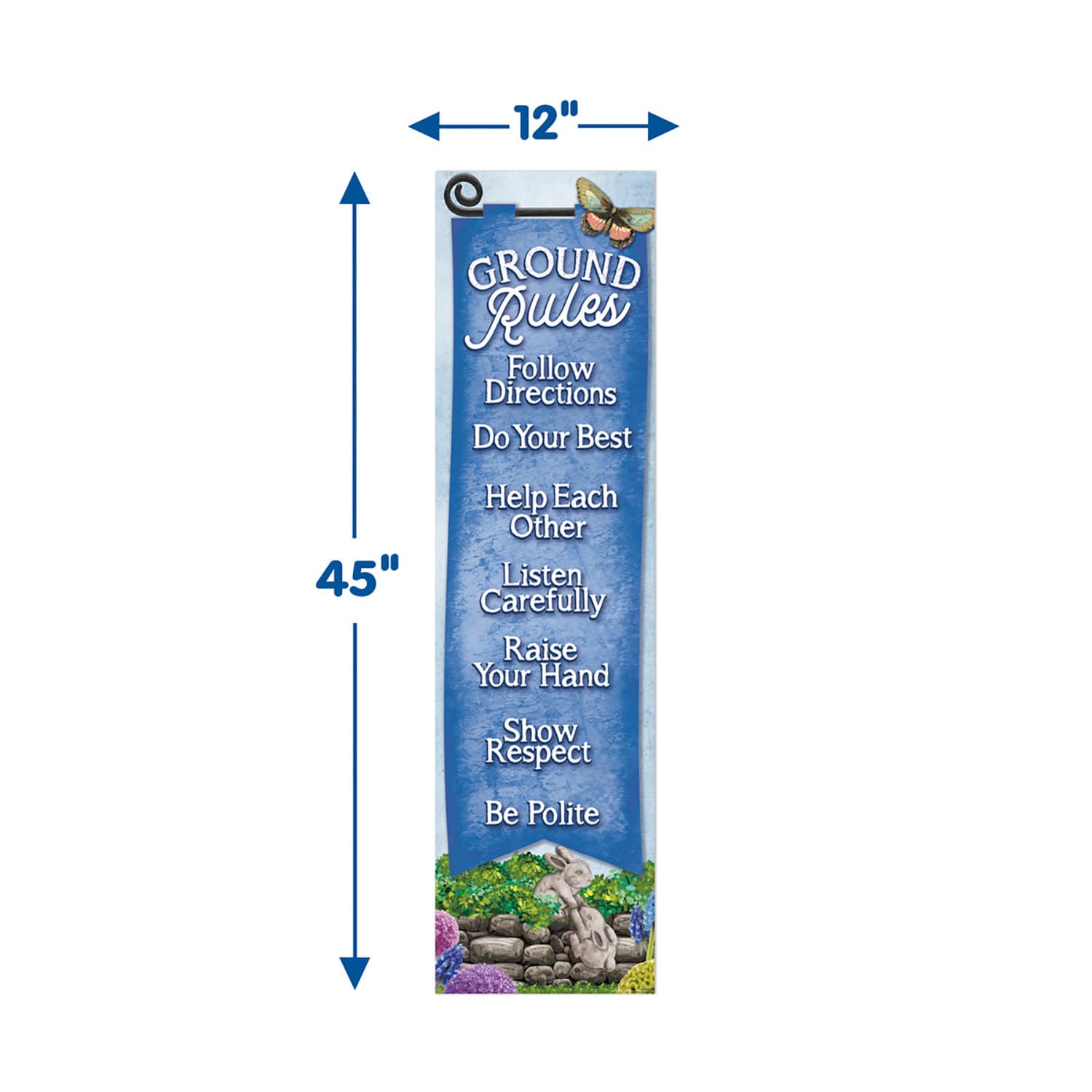 Eureka Curiosity Garden Vertical Banners, 12in x 45in, Ground Rules, Bundle Of 6 Banners - Image 4