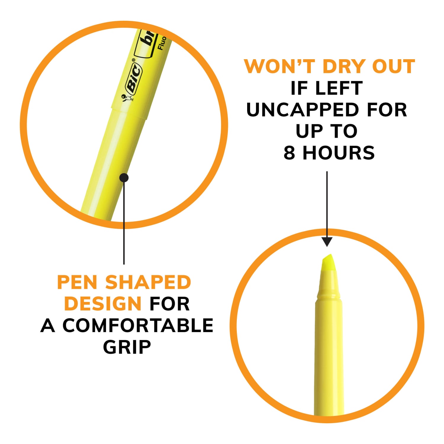 BIC Brite Liner Highlighters, Chisel Tip, Yellow, Box Of 12 - Image 4