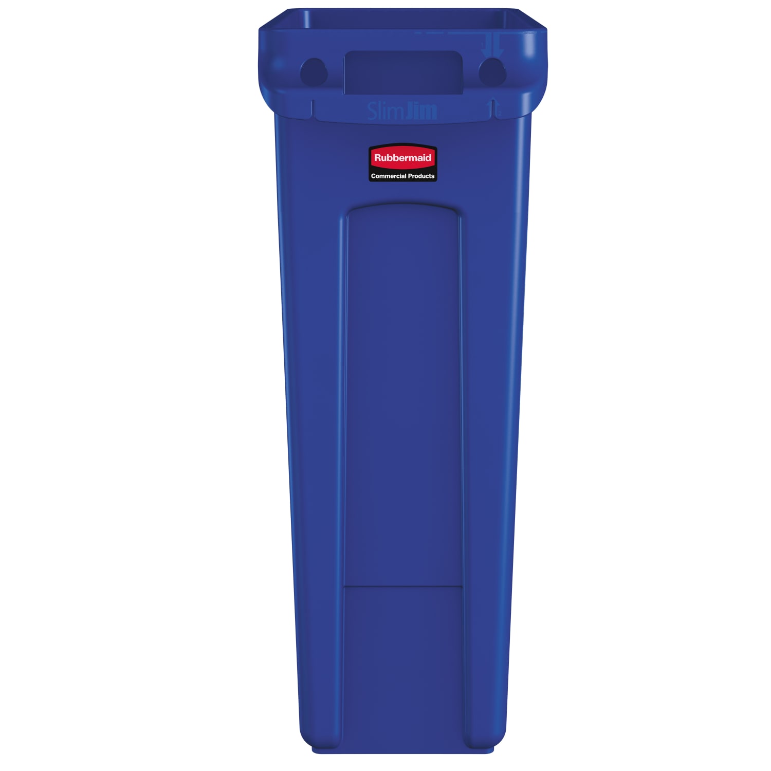 Rubbermaid Slim Jim Rectangular Polyethylene Vented Waste Receptacle, 23 Gallons, Blue - Image 3