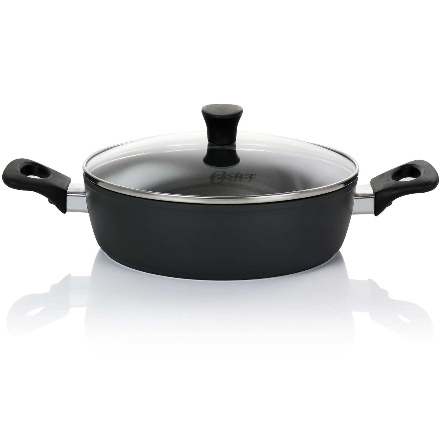 Oster 3-Quart Non-Stick Aluminum Everyday Pan With Lid, Black - Image 3