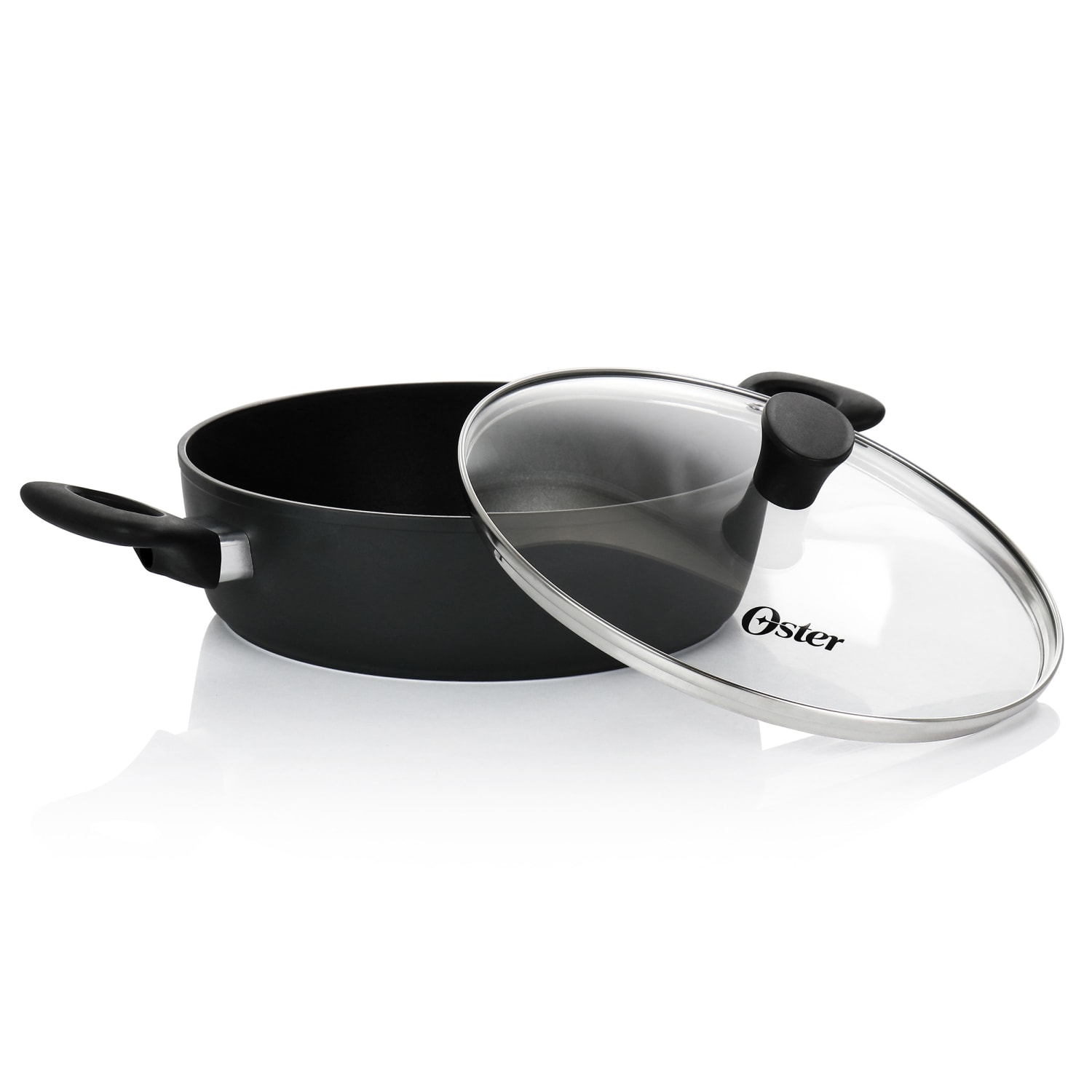 Oster 3-Quart Non-Stick Aluminum Everyday Pan With Lid, Black - Image 4