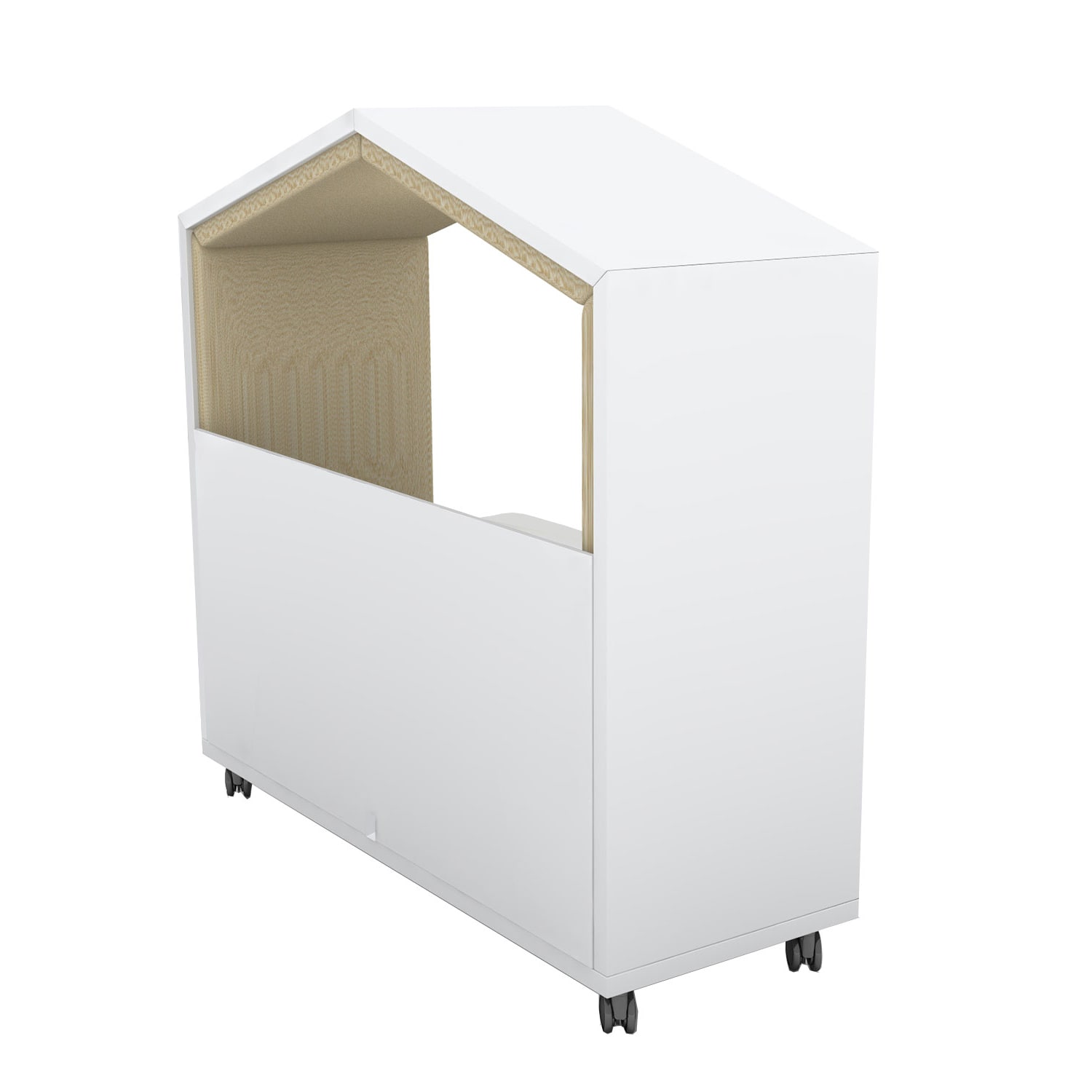 Nook POD Air 2-Person Workspace Pod, White/Wheat, 79inW x  77inH - Image 4