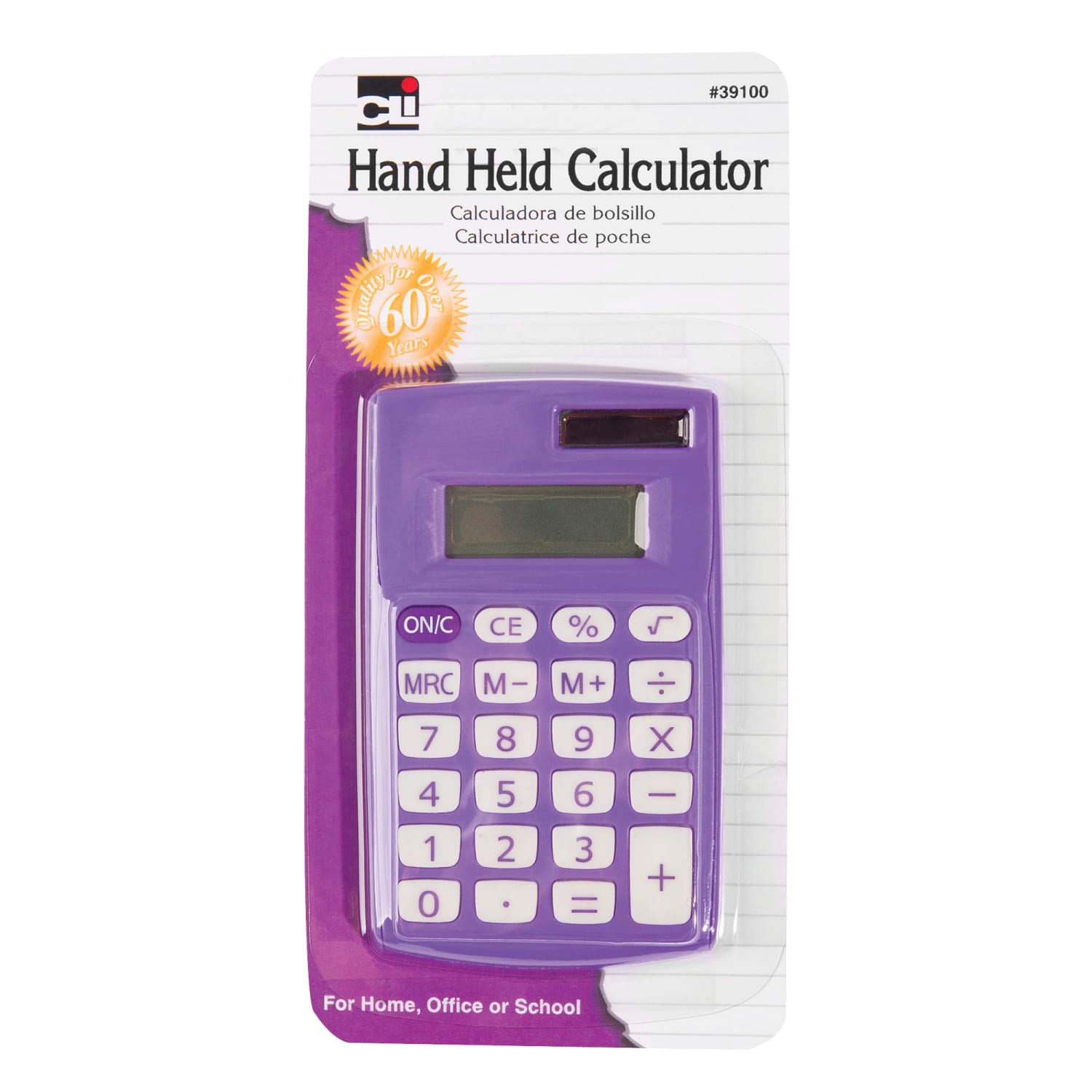 Charles Leonard Primary Dual-Powered 8-Digit Calculators, 3-3/4inH x 2-1/4inW x 19/50inD, Assorted Colors, Pack Of 6 Calculators - Image 3