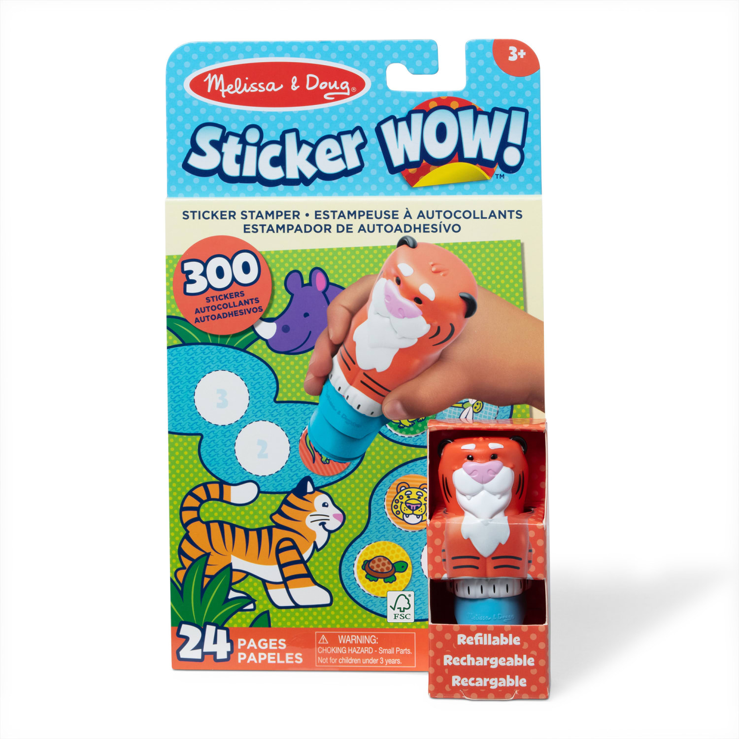 Melissa & Doug Sticker WOW! Sticker Stampers And Activity Pads, Tiger, Bundle Of 2 Sets - Image 3