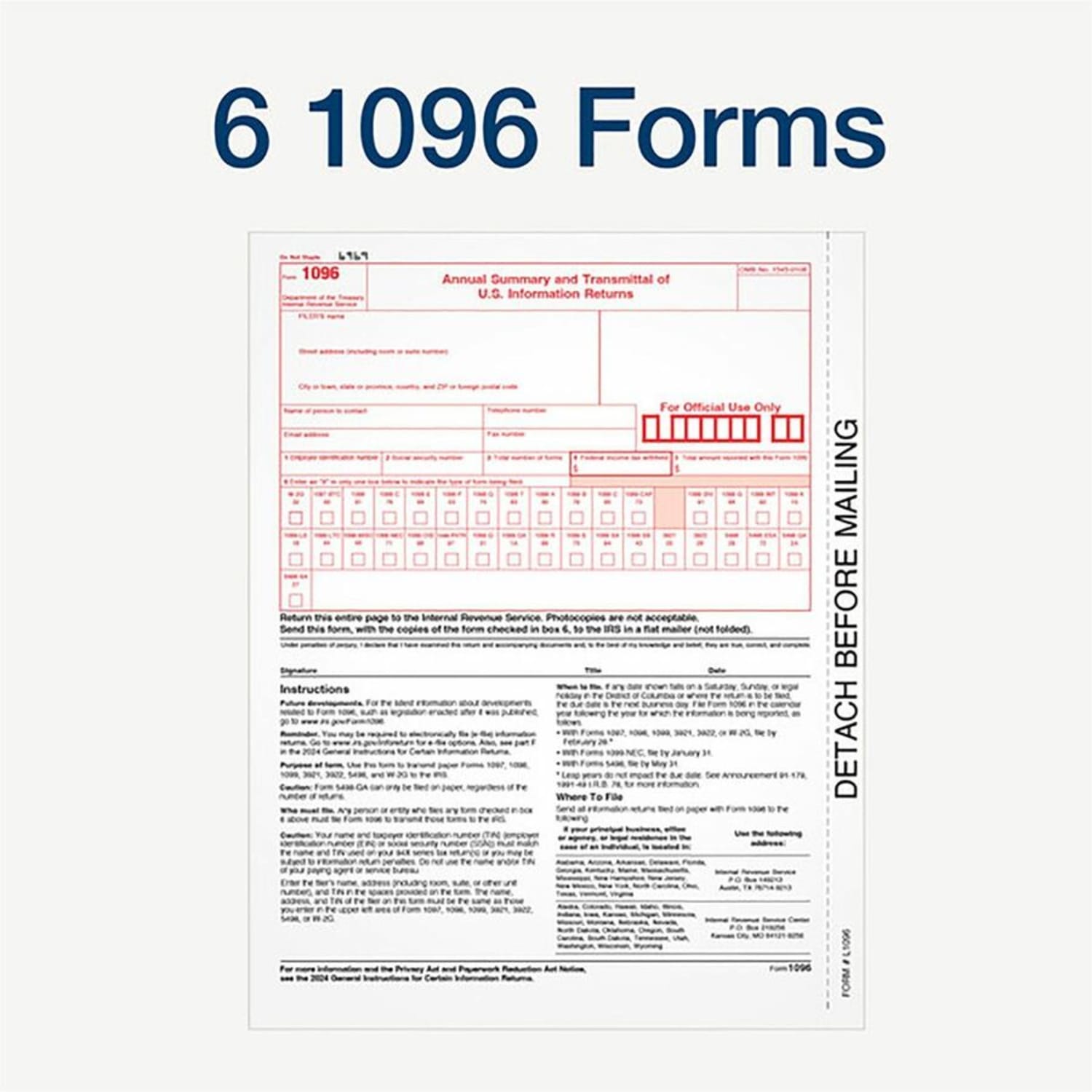 TOPS 5-part 1099-NEC Tax Forms - 5 Part - White - 50 / Pack - Image 5