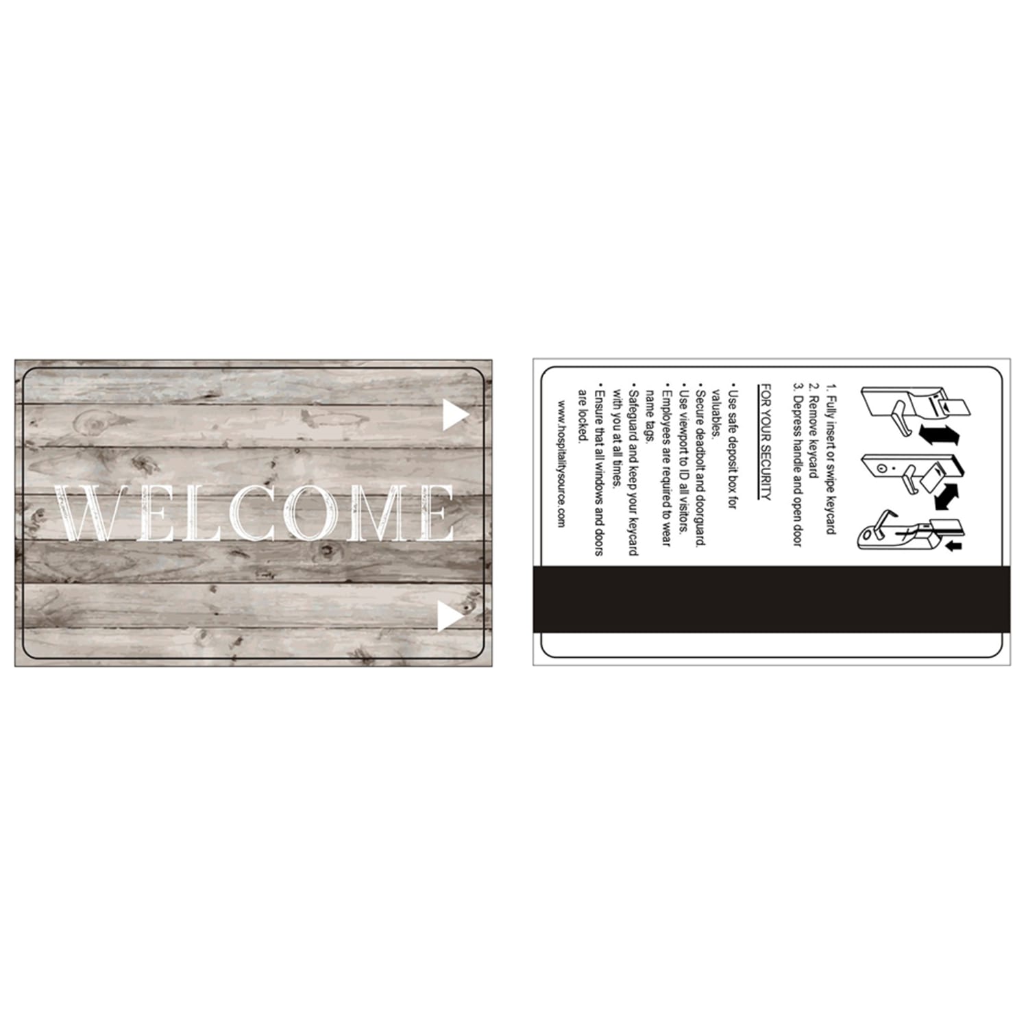 Hospitality Source LOCO Mag Strip Welcome Key Cards, Vintage Beach Wood, Set Of 500 Key Cards