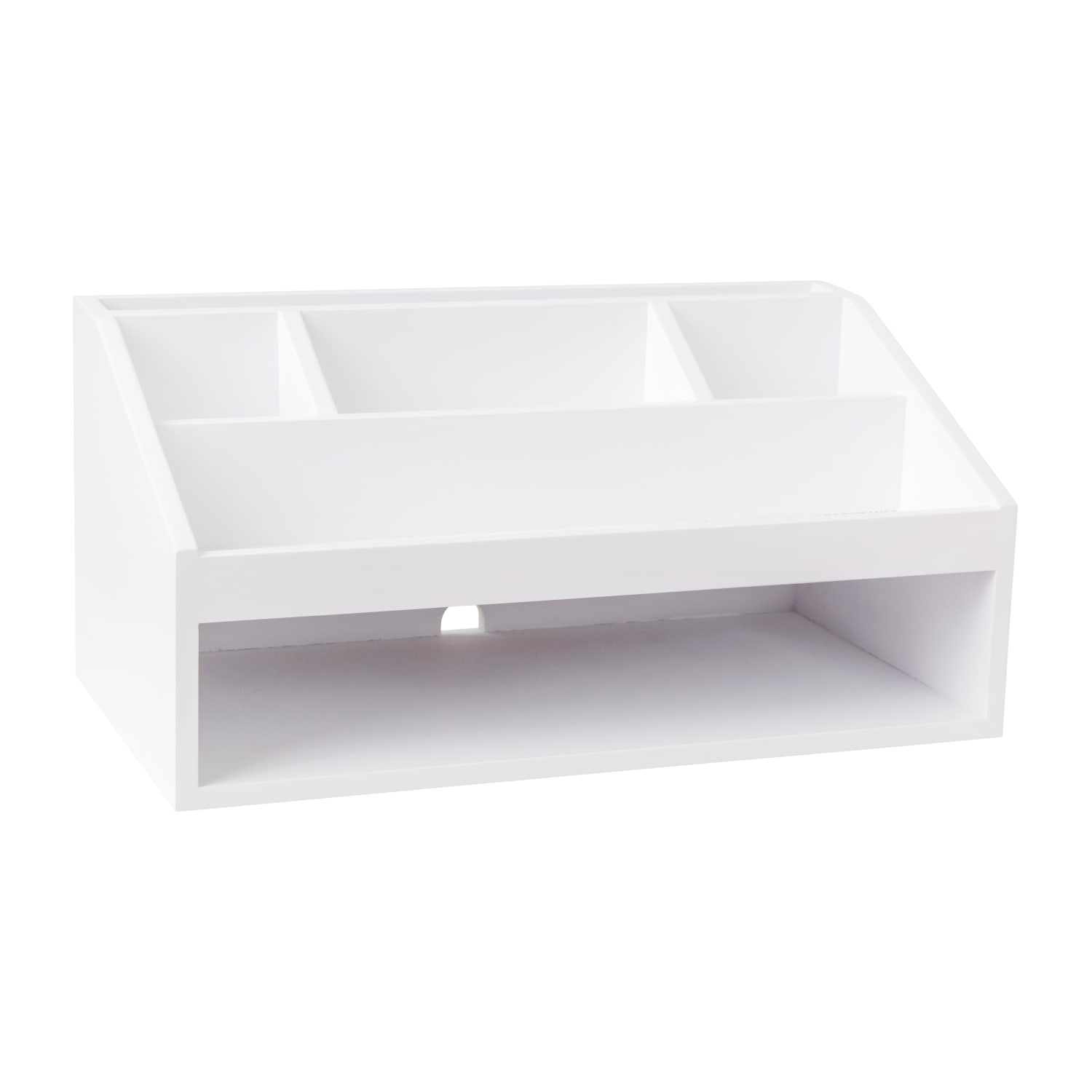 Martha Stewart Weston Office Desktop Organizer, 6inH x 12-1/2inW x 6-3/4inD, White