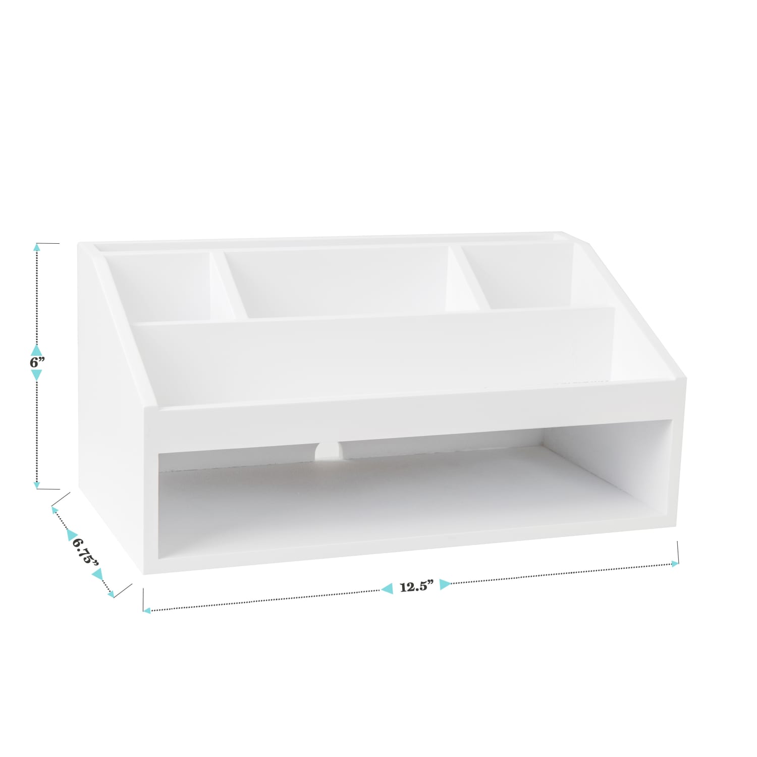 Martha Stewart Weston Office Desktop Organizer, 6inH x 12-1/2inW x 6-3/4inD, White - Image 5