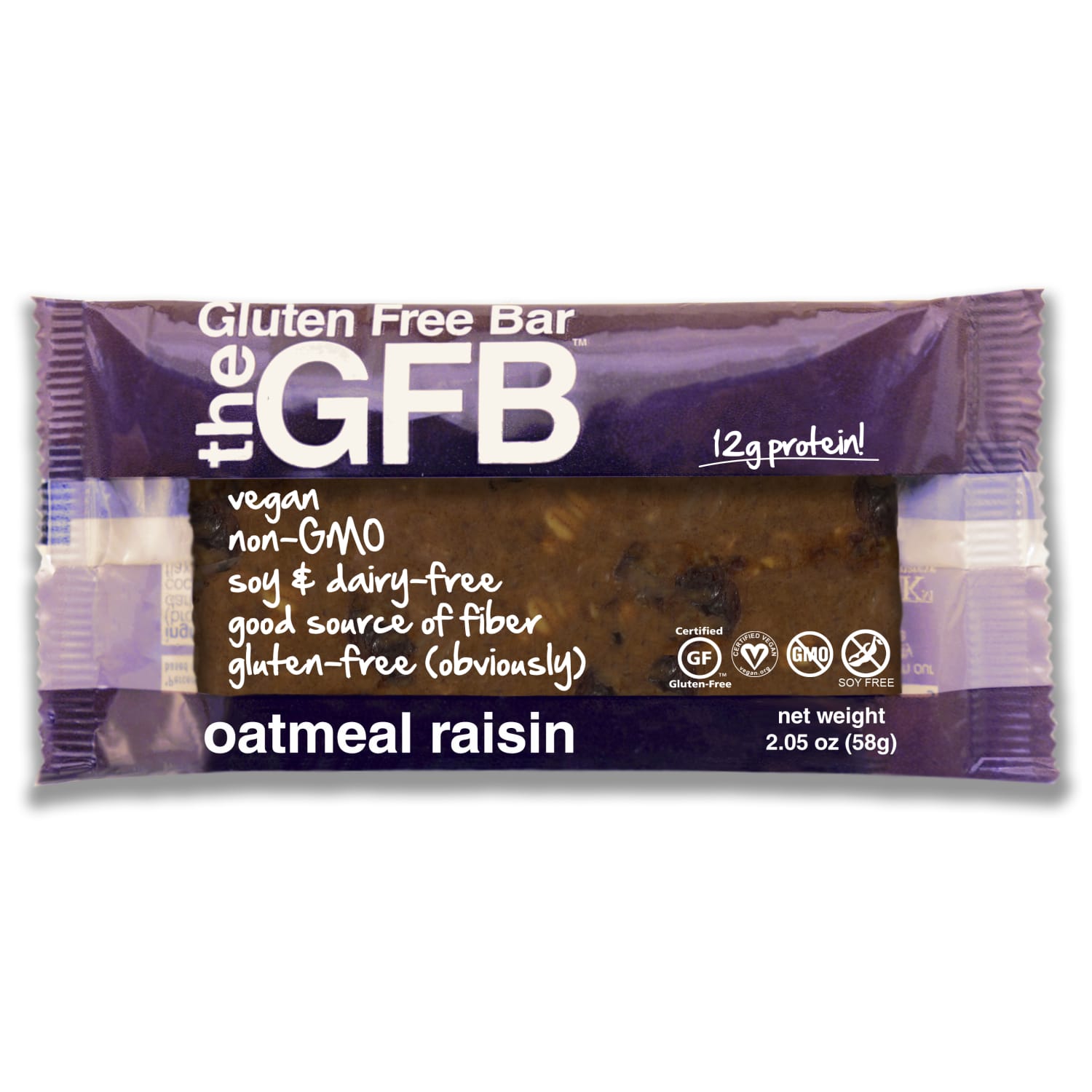 GFB- The Gluten-Free Bar, Oatmeal Raisin, 2.05 Oz, Pack Of 12