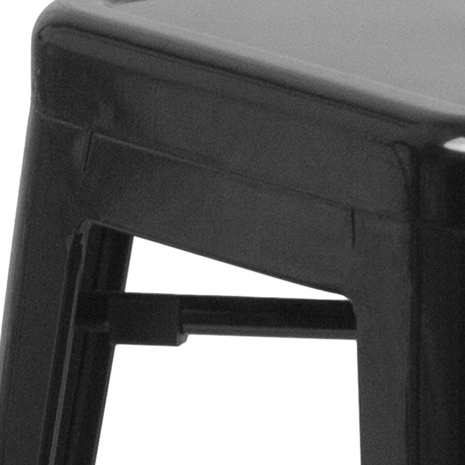 Flash Furniture 24inH Commercial Grade Metal Backless Counter Stool Black PopularChairscom