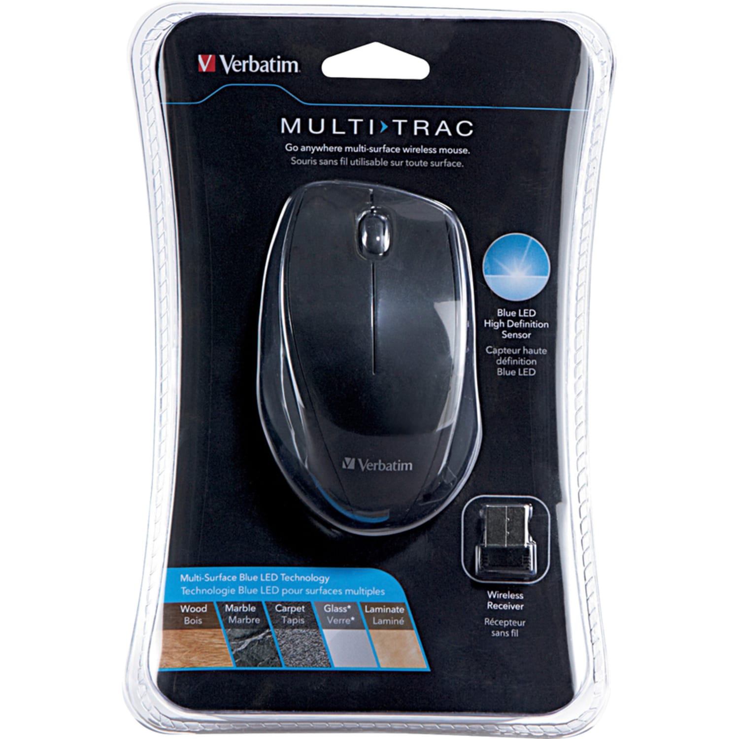 Verbatim Wireless USB 2.0 Notebook Multi-Trac Blue LED Mouse, Black - Image 4