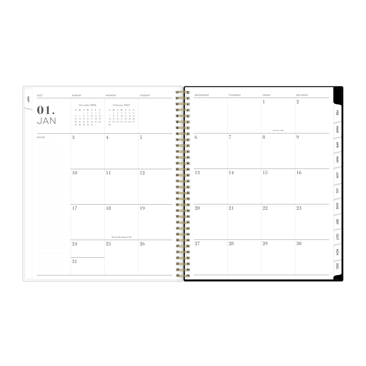 2027 Blue Sky Darcy Black Clear Weekly/Monthly Planning Calendar, 8.5x11, Safety Wirebound Safety, 158999 - Image 4