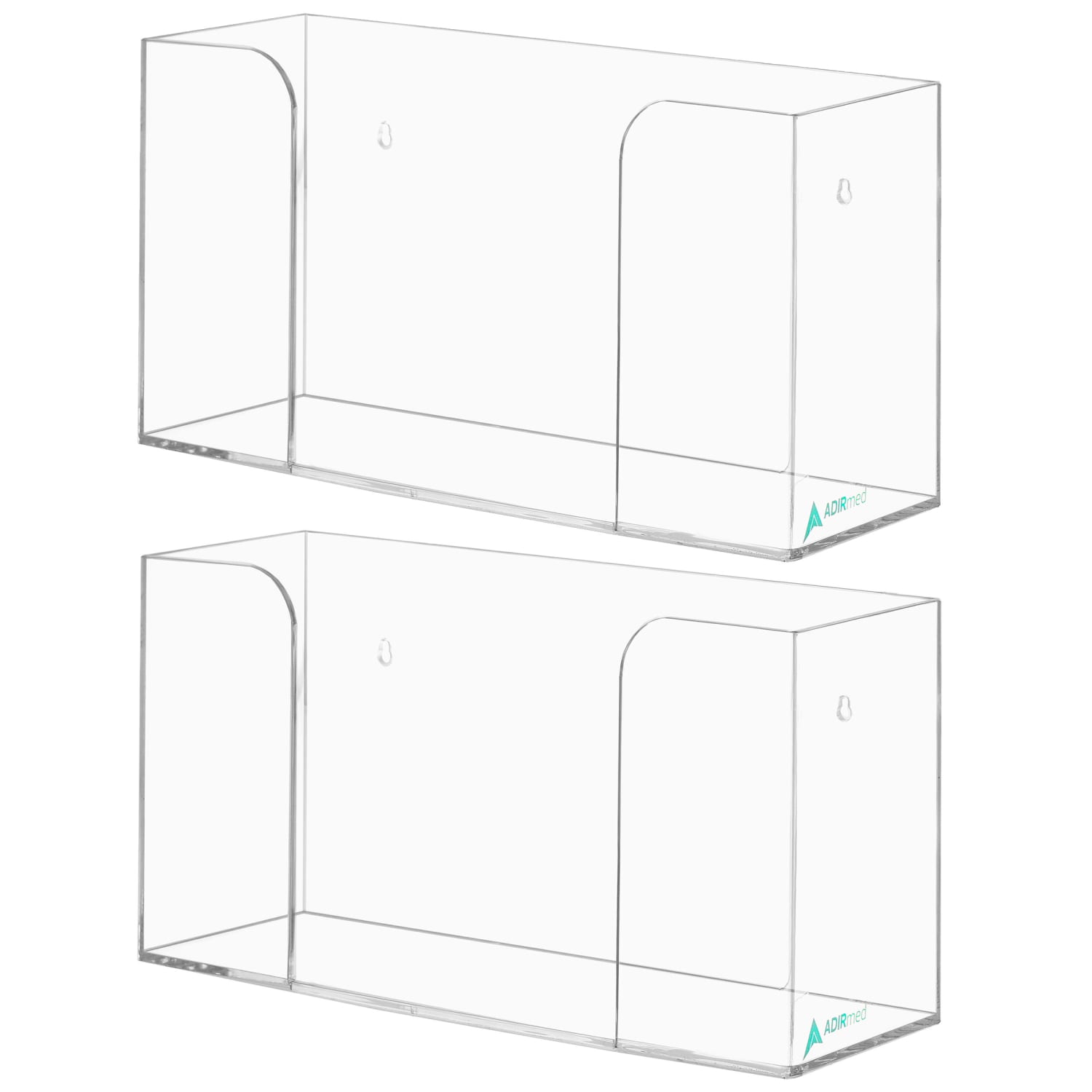 Alpine Acrylic Single Box Glove Dispensers, 5-1/3in x 10-1/5in x 4in, Clear, Pack Of 2 Dispensers