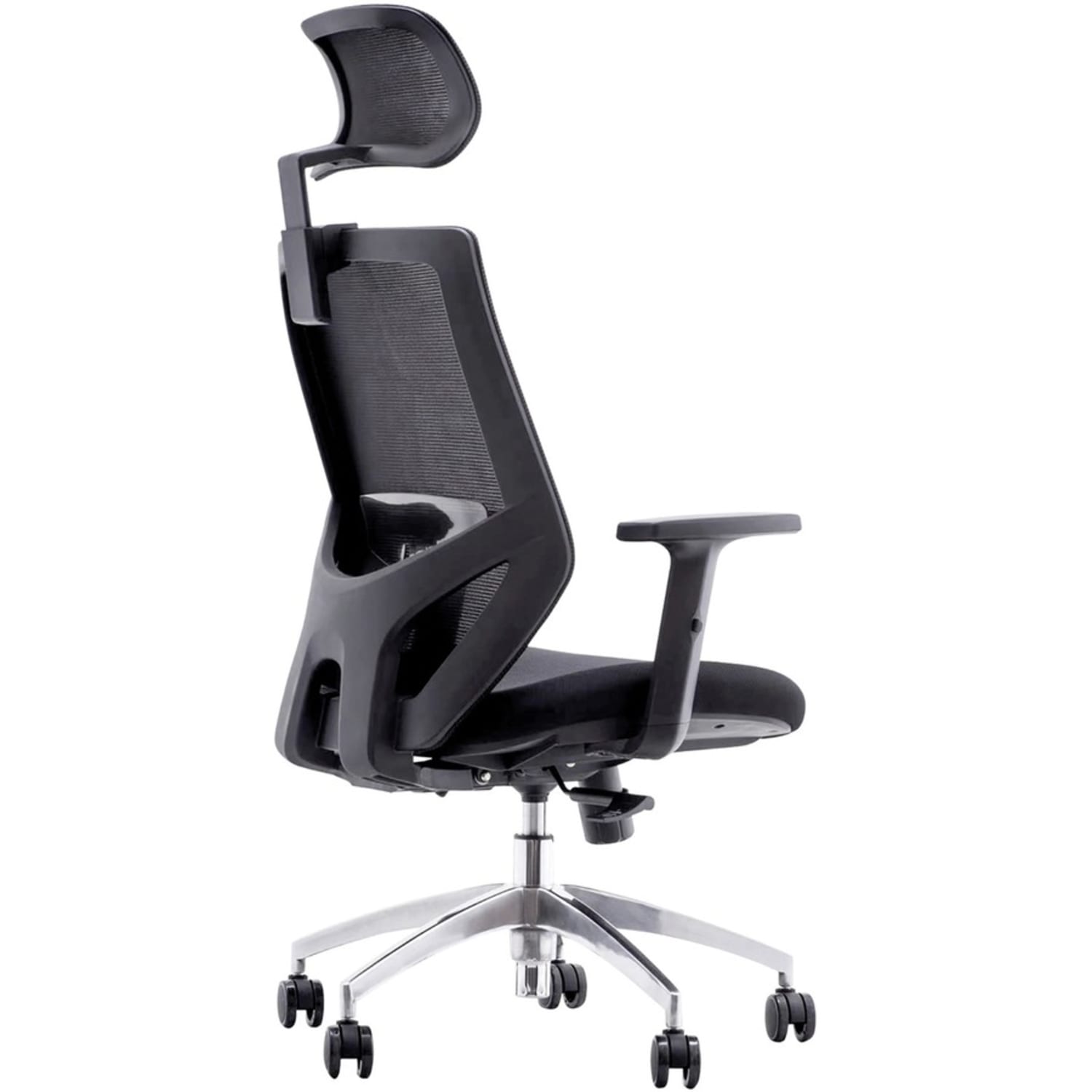 Urban Factory Ergo: Adjustable Office Chair - 5-star Base - Black - Fabric, Rubber, Steel, Chrome, Plastic - Armrest - Image 5