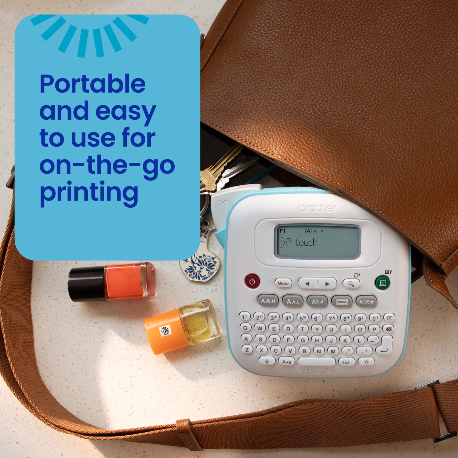 Brother P-touch Personal Desktop Label Maker (PT-N20), Prints on P-touch Btag ~1/2" (12mm) Label Tapes - Image 6