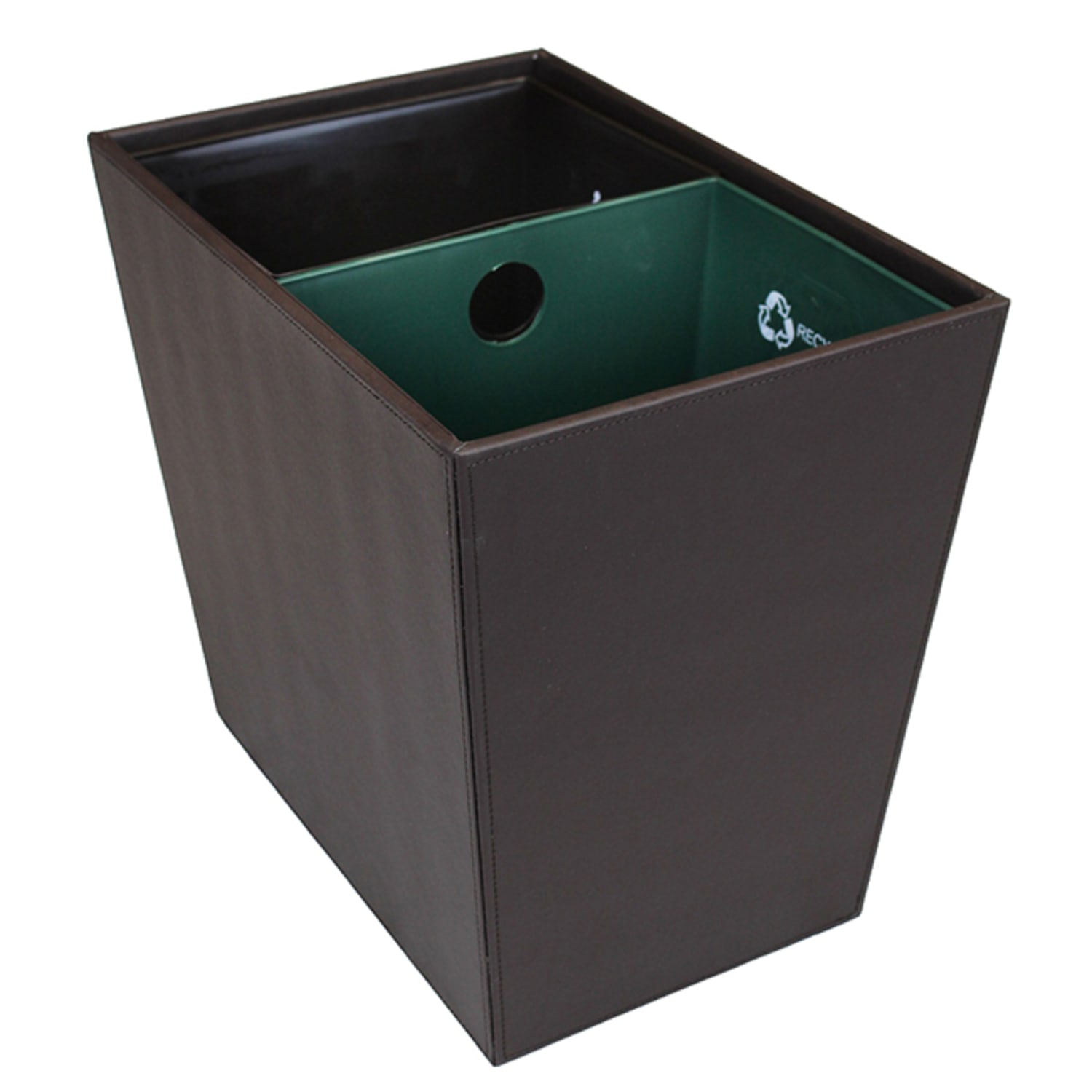Hospitality Source Large Waste/Recycle Bins, 22.5 Quarts, Dark Brown, Set Of 6 Bins - Image 4