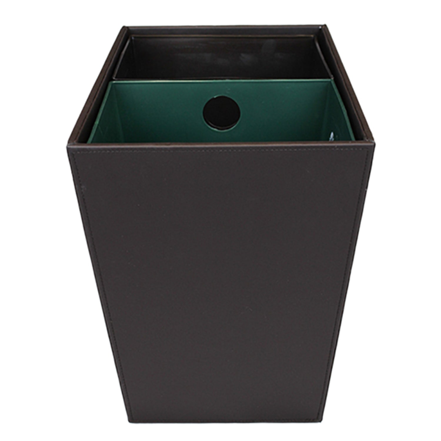 Hospitality Source Large Waste/Recycle Bins, 22.5 Quarts, Dark Brown, Set Of 6 Bins - Image 5
