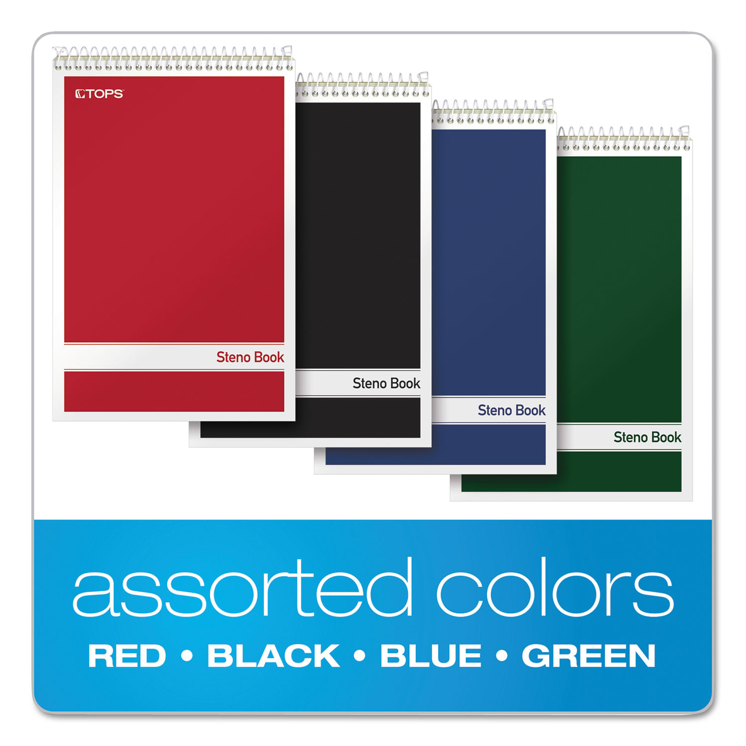 TOPS Steno Books, 6in x 9in, Gregg Ruled, 80 Sheets, Green, Pack Of 4 - Image 5