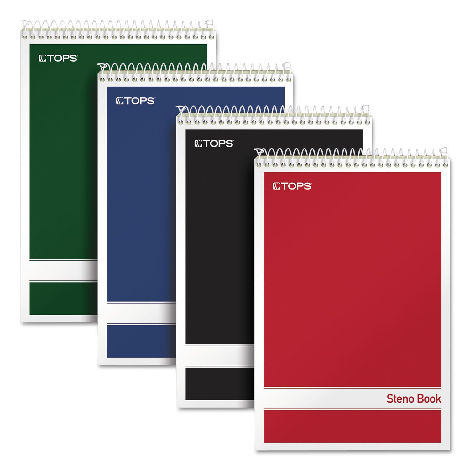 TOPS Steno Books, 6in x 9in, Gregg Ruled, 80 Sheets, Green, Pack Of 4 - Image 3