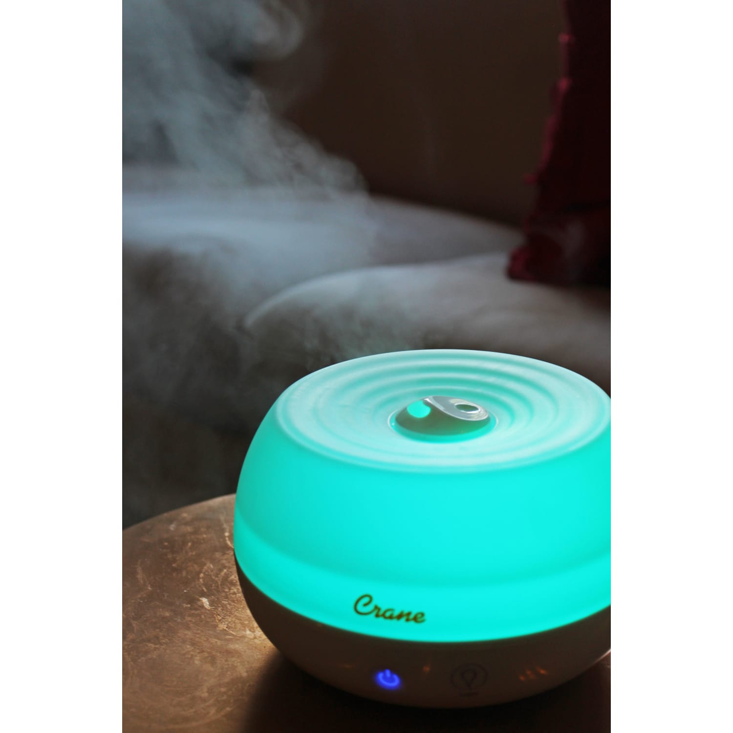 Crane Personal Ultrasonic Cool Mist Humidifier & Aroma Therapy Diffuser, 0.2 Gallons, 6 3/4in x 6 3/4in x 4 1/8in, White - Image 4