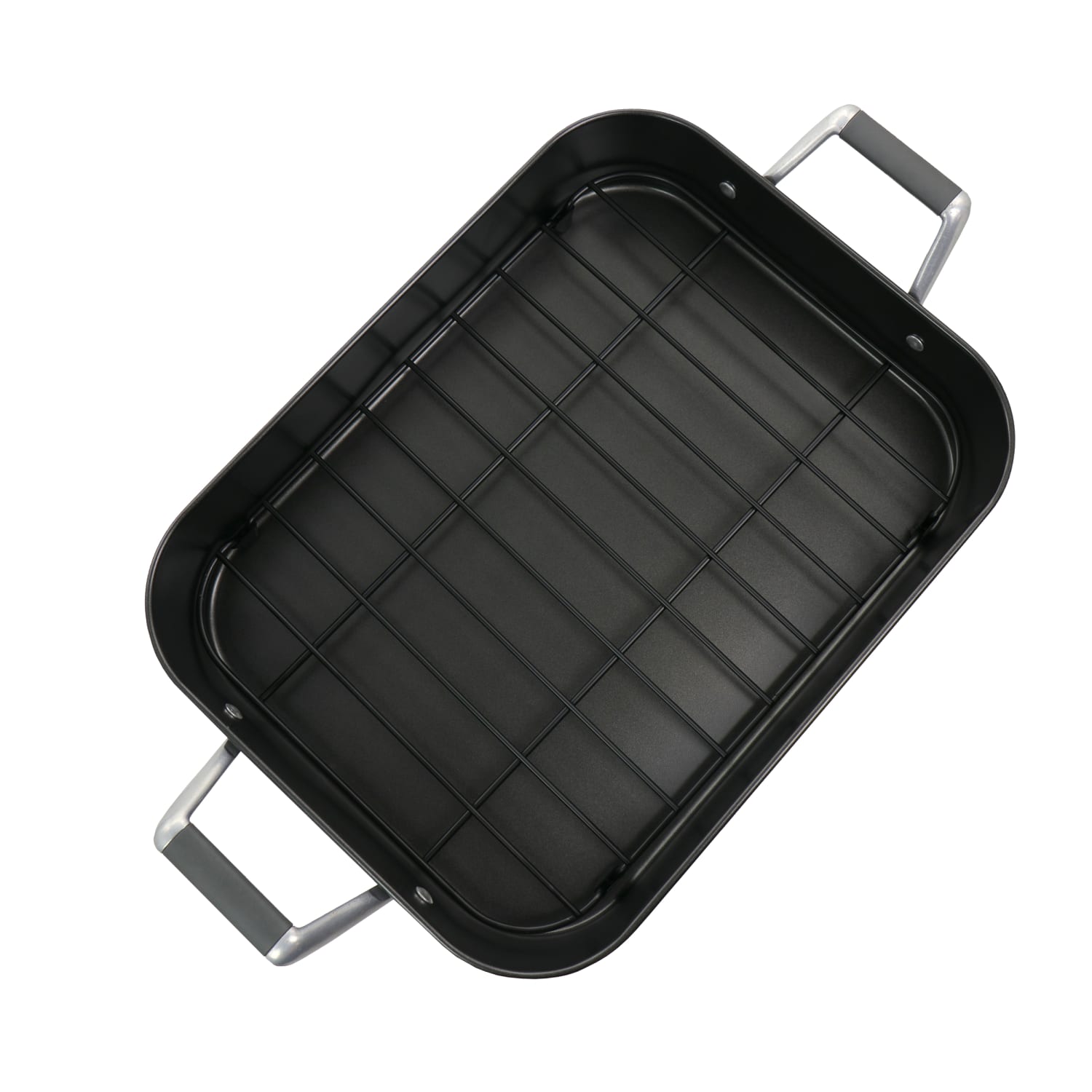 Gibson Home Greyfield 2-Piece Steel Non-Stick Roasting Rack Set, Gray - Image 5