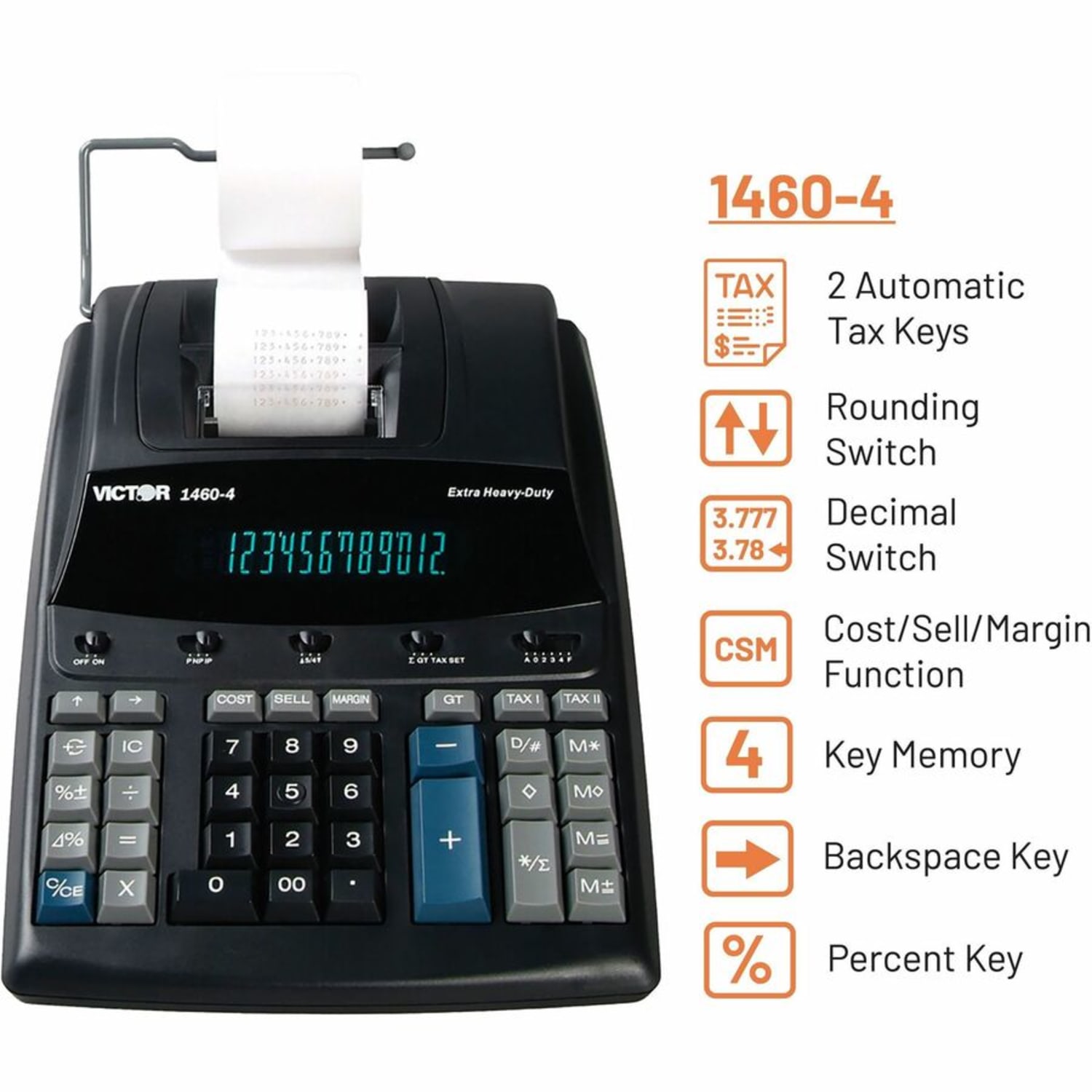 Victor 1460-4 Extra Heavy-Duty Commercial Printing Calculator - Image 4