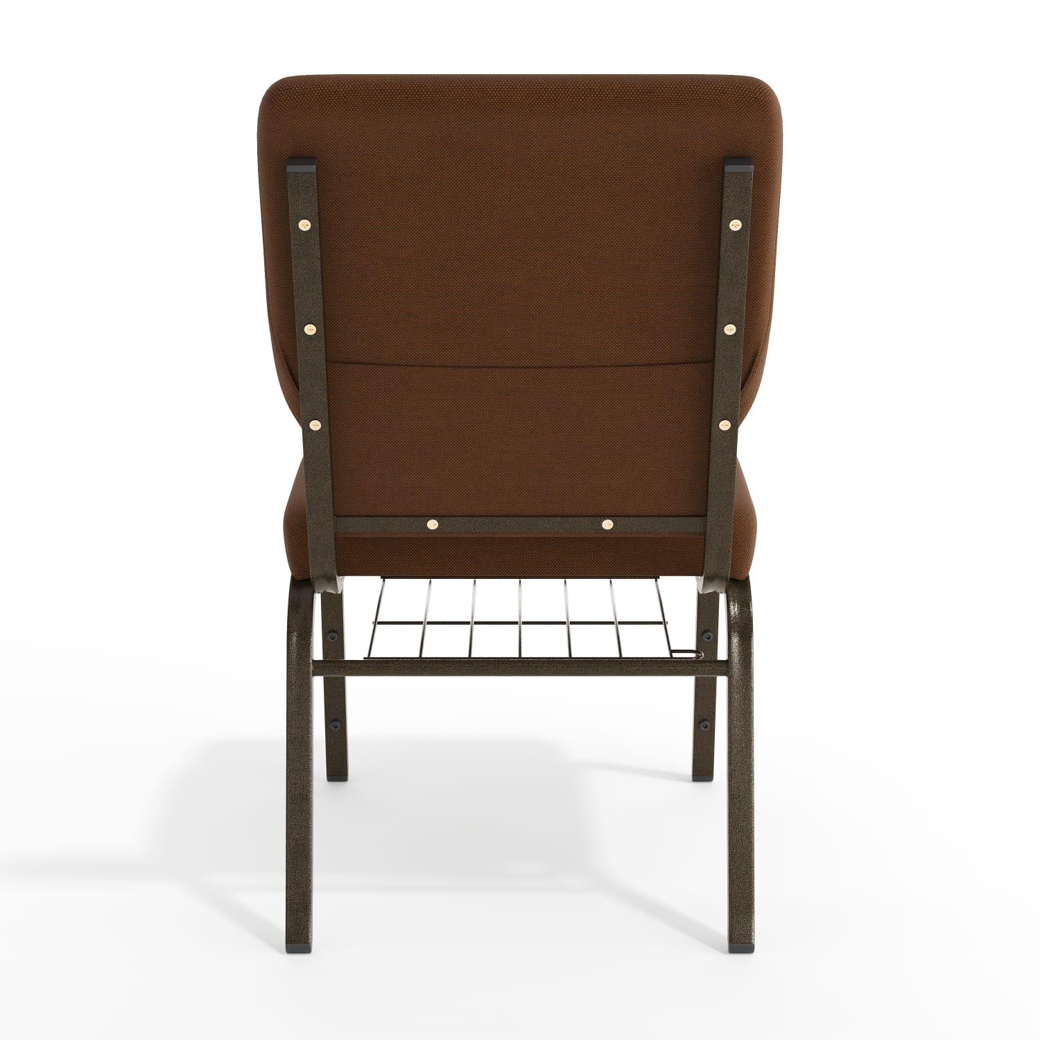 Flash Furniture HERCULES Church Chair With Book Rack, Brown/Gold Vein - Image 9
