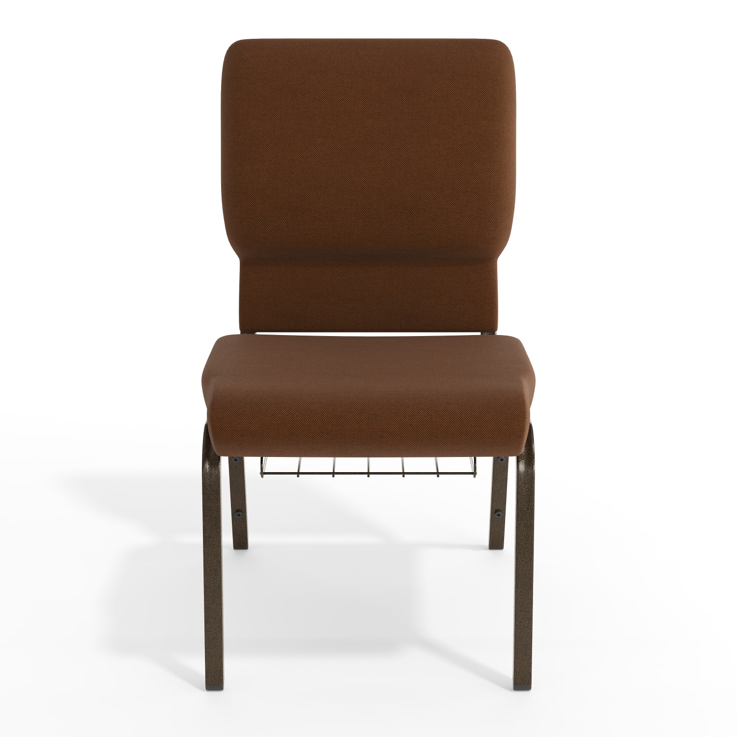 Flash Furniture HERCULES Church Chair With Book Rack, Brown/Gold Vein - Image 11