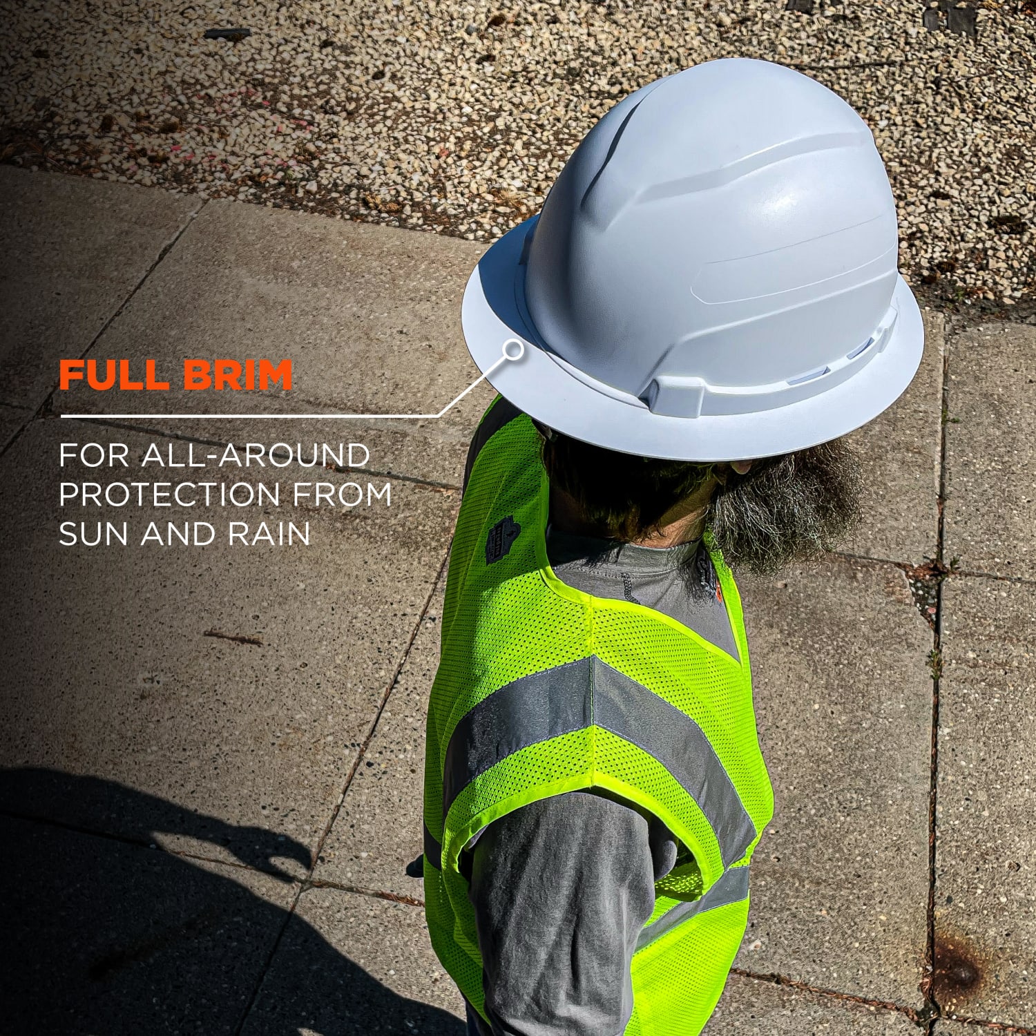 Ergodyne Skullerz 8969 Lightweight Full Brim Hard Hat, White - Image 6