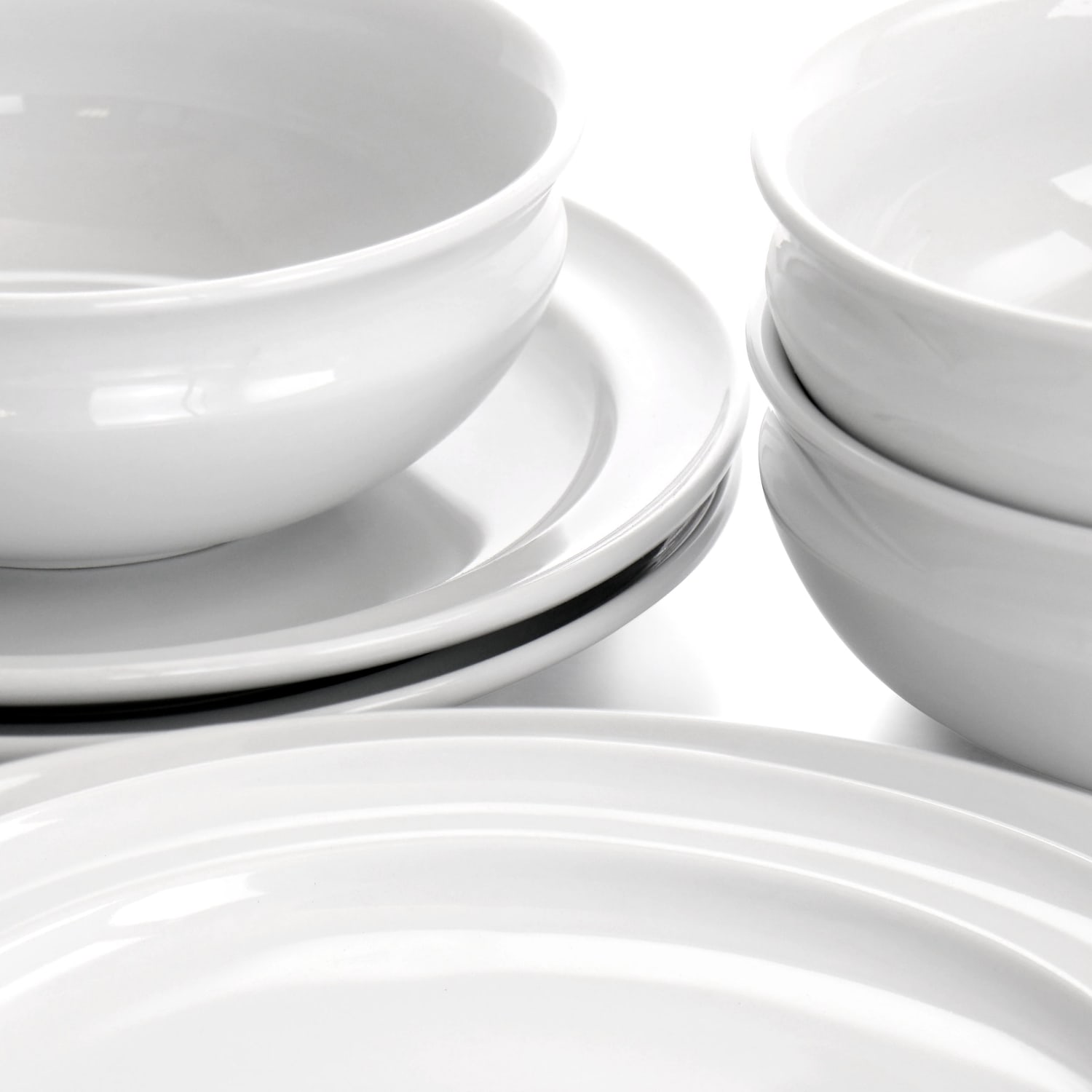 Martha Stewart Hillington 12-Piece Fine Ceramic Dinnerware Set, White - Image 4