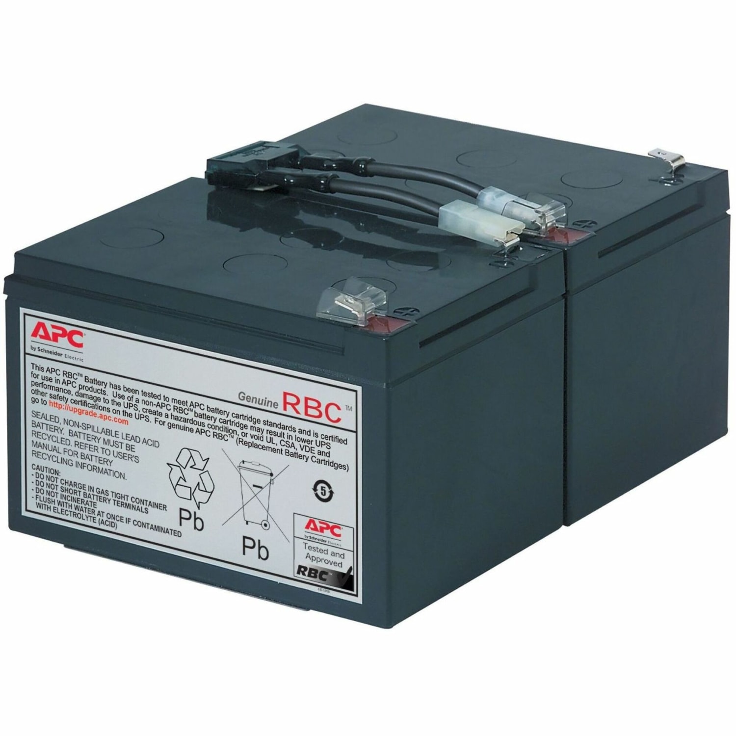 APC Replacement Battery Cartridge #6 - UPS battery - 1x battery - lead acid - black -  - RBC6