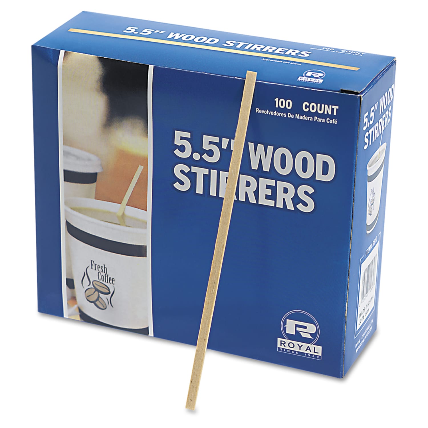 Royal Paper Wood Coffee Stir Sticks, 5-1/2in, Carton Of 10,000 Sticks - Image 5