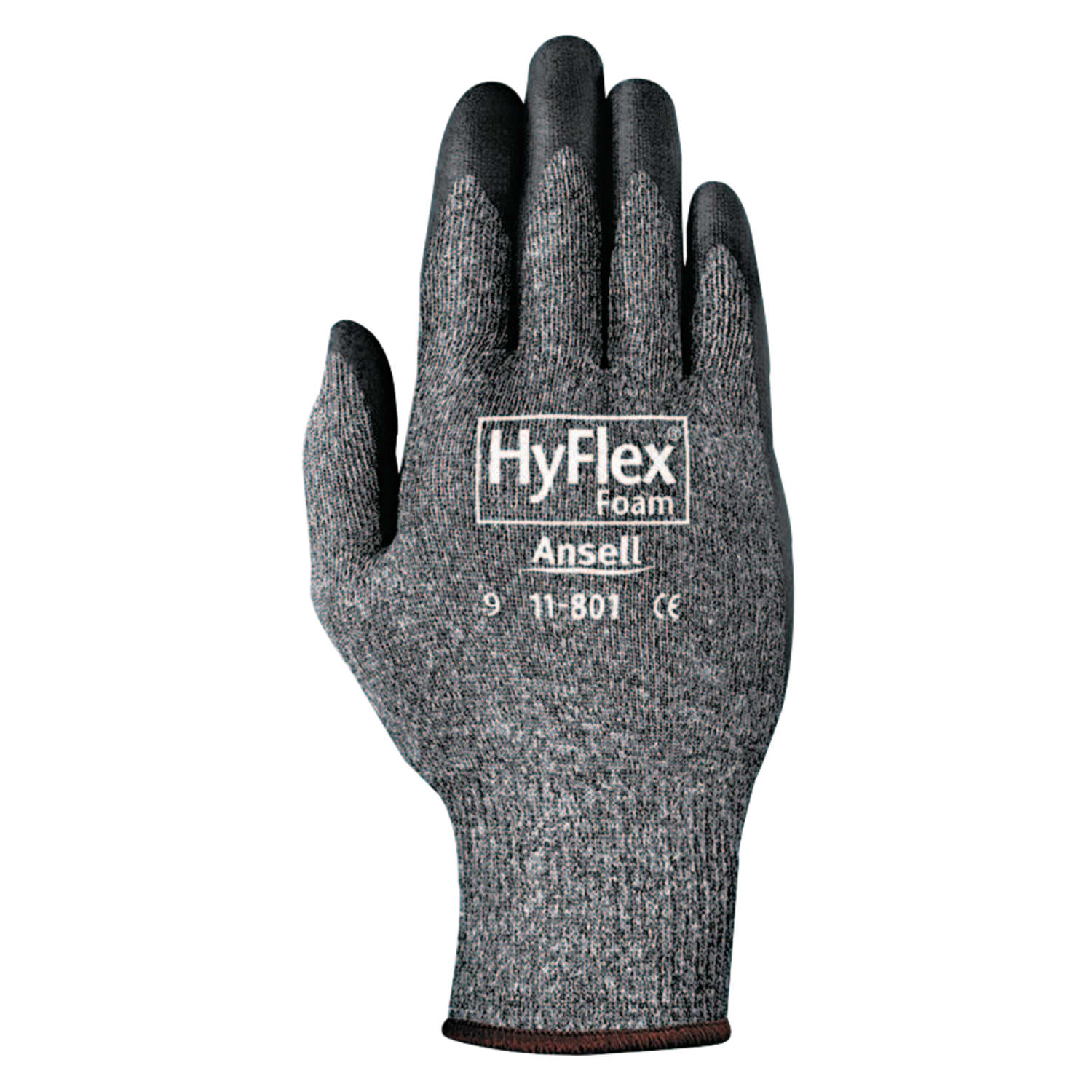 R3 Safety HyFlex Foam Gray Gloves, Medium, Black/Gray, Pack Of 12 - Image 3