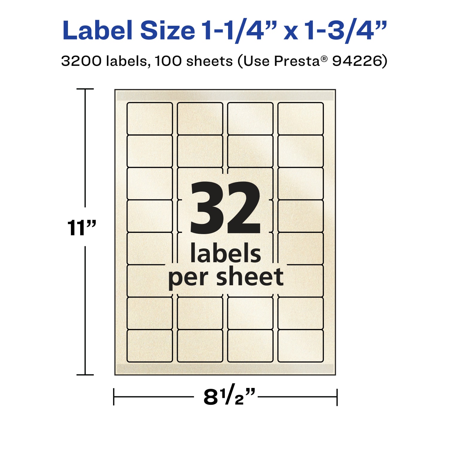Avery Pearlized Permanent Labels With Sure Feed, 94226-PIP100, Rectangle, 1-1/4in x 1-3/4in, Ivory, Pack Of 3,200 Labels - Image 6