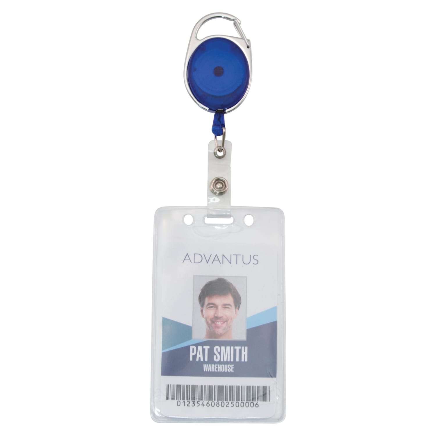 Advantus Retractable Carabiner-Style Badge Reel with Badge Strap, Assorted Colors, 20/PK - Image 3