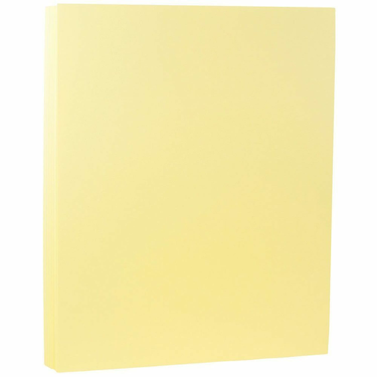 JAM Paper Letter Matte Paper, Light Yellow, Letter (8.5in x 11in), 50 Sheets Per Pack, 28 Lb