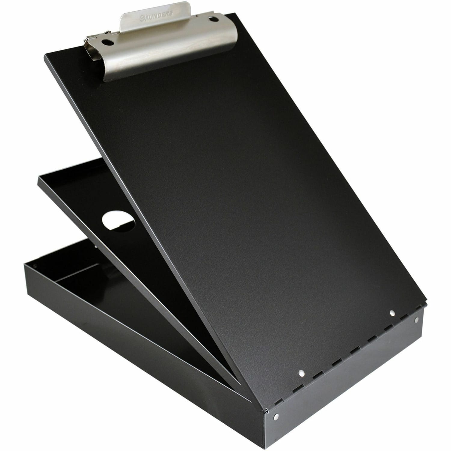 Saunders Aluminum Bottom Opening Form Holder - 1in Clip Capacity - Stationary - Bottom Opening - 8 1/2in x 12in - Aluminum - Black - 1 Each - Image 3