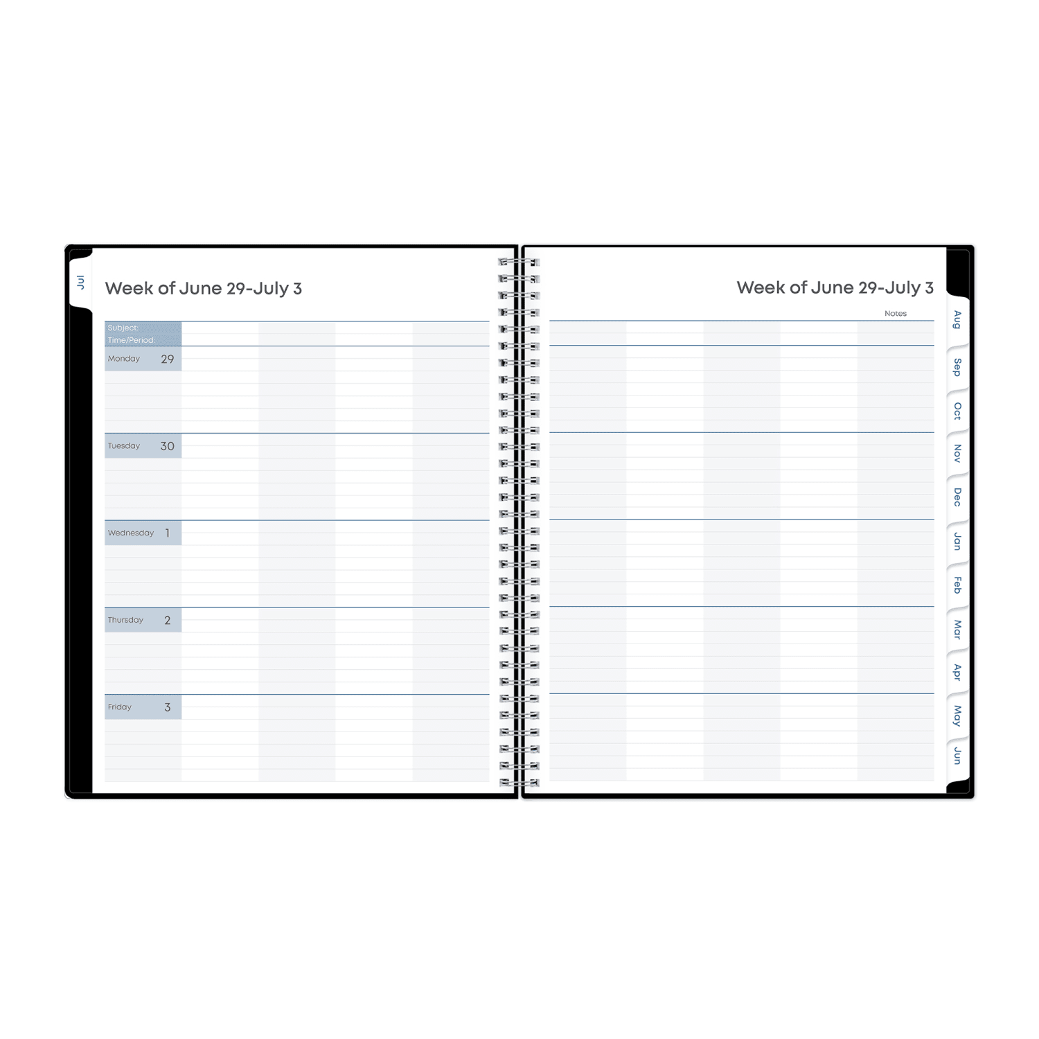 Teacher Lesson Planner BS Solid Black PP 8.5x11 AY26-27 W/M - Image 3