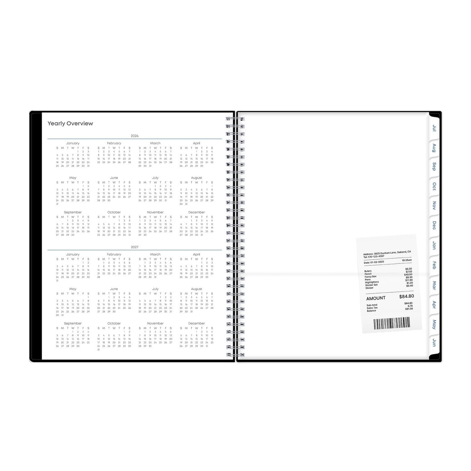 Teacher Lesson Planner BS Solid Black PP 8.5x11 AY26-27 W/M - Image 5