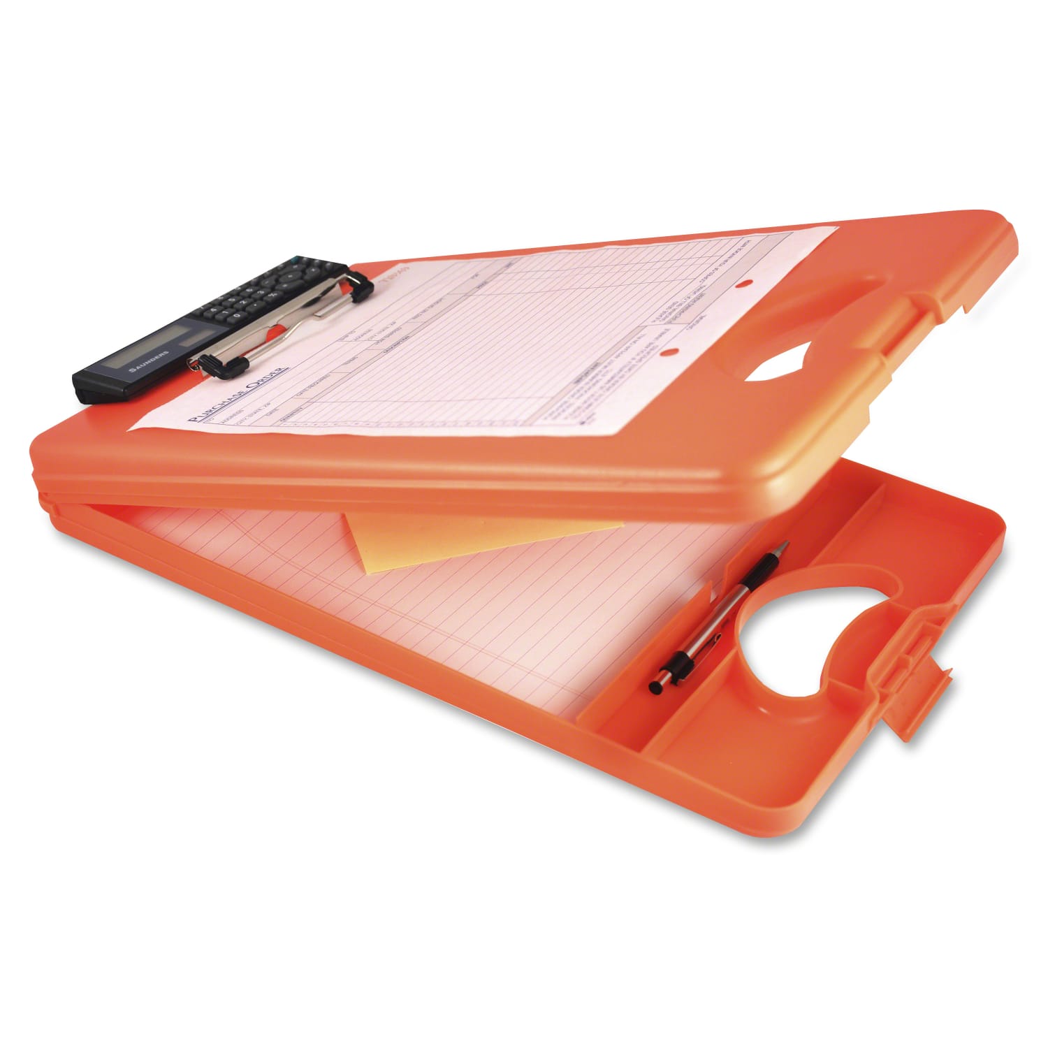 Saunders DeskMate II 00543 Portable Low-Profile Form Holder Storage Clipboard, 10in x 16in, Tangerine - Image 5