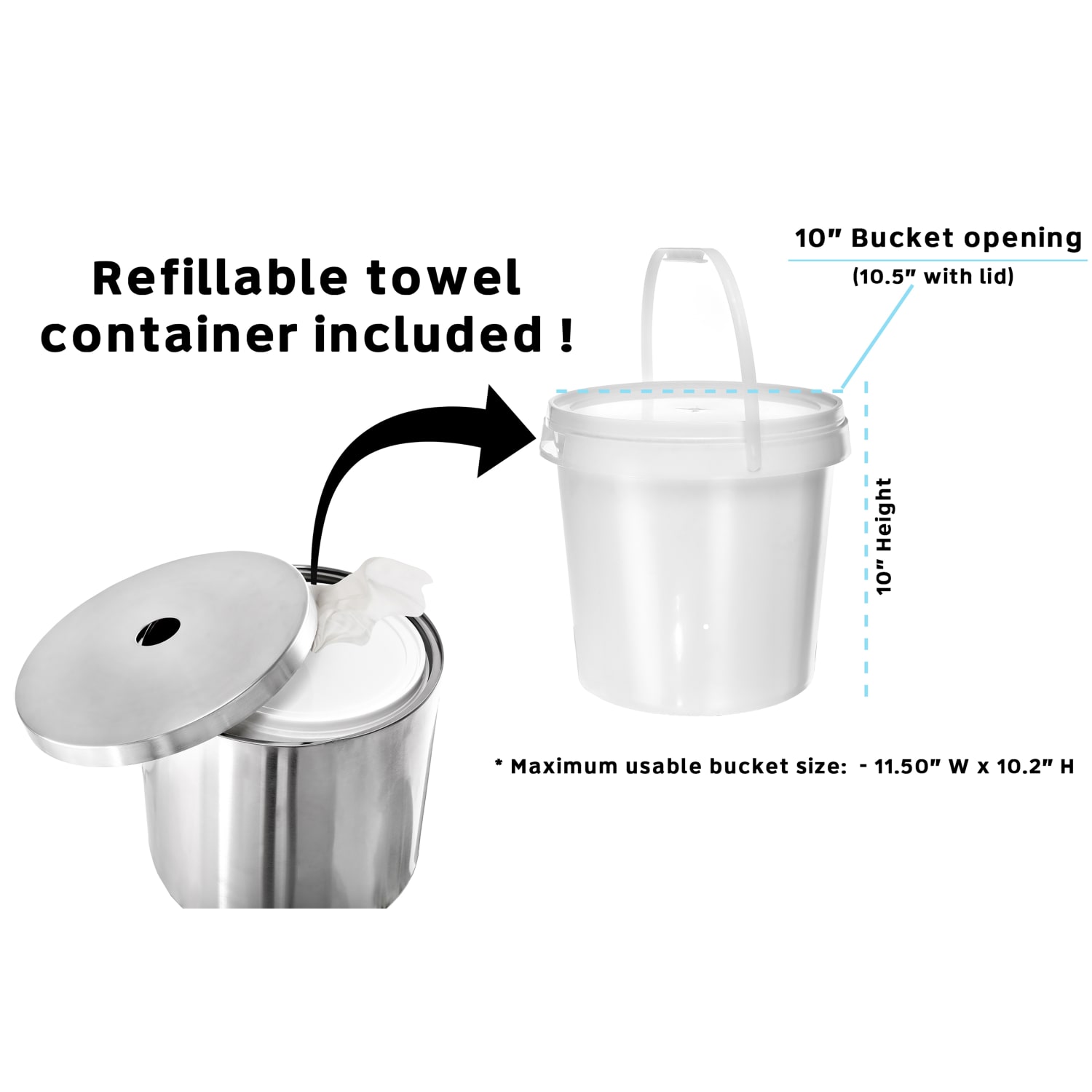 Alpine Wall Mount Disinfectant Wet Wipe Dispenser, 10-5/8inH x 13-1/8inW x 13-1/8inD, Silver - Image 6