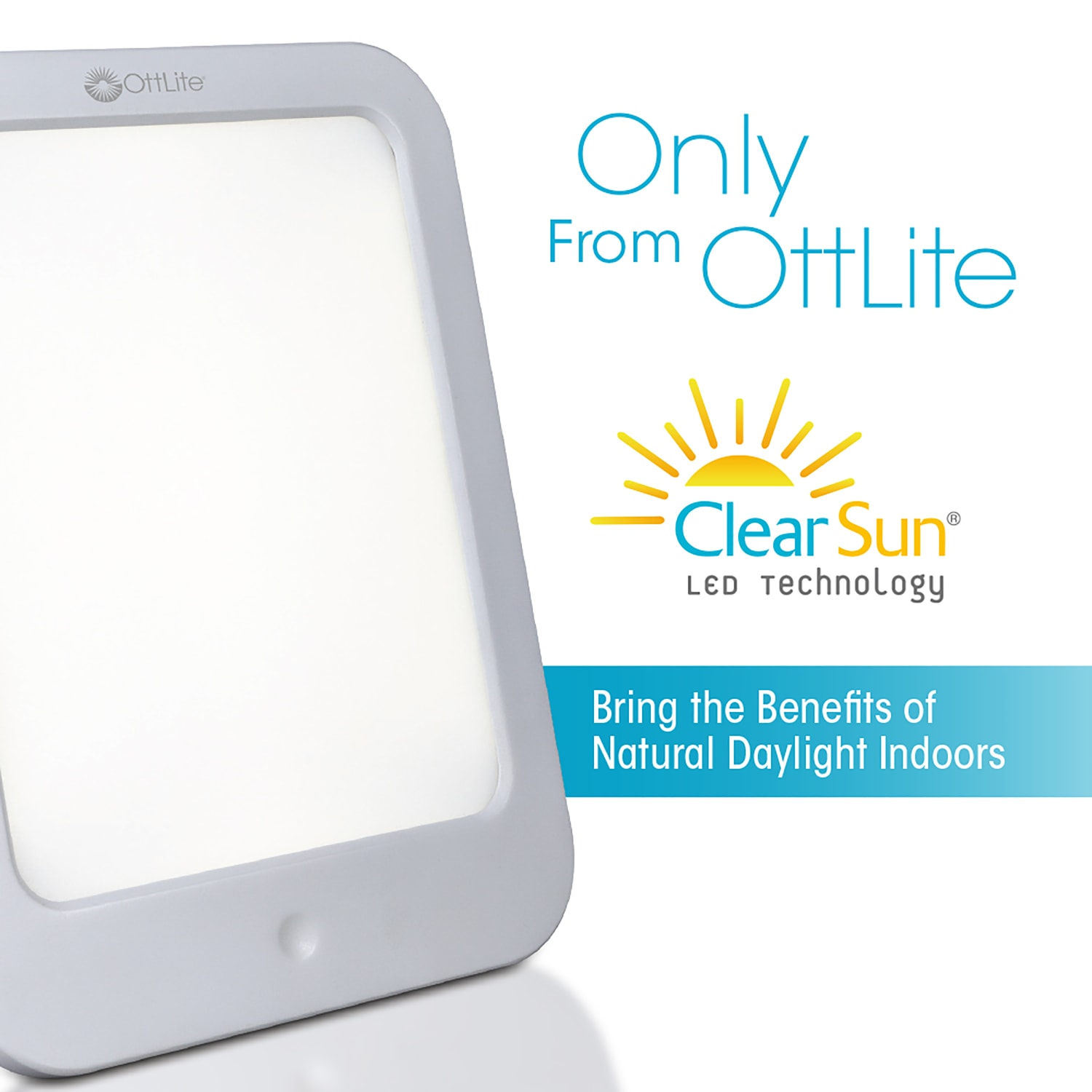 OttLite Wellness Series ClearSun LED Light Therapy Lamp, 7-7/8inH, White - Image 4