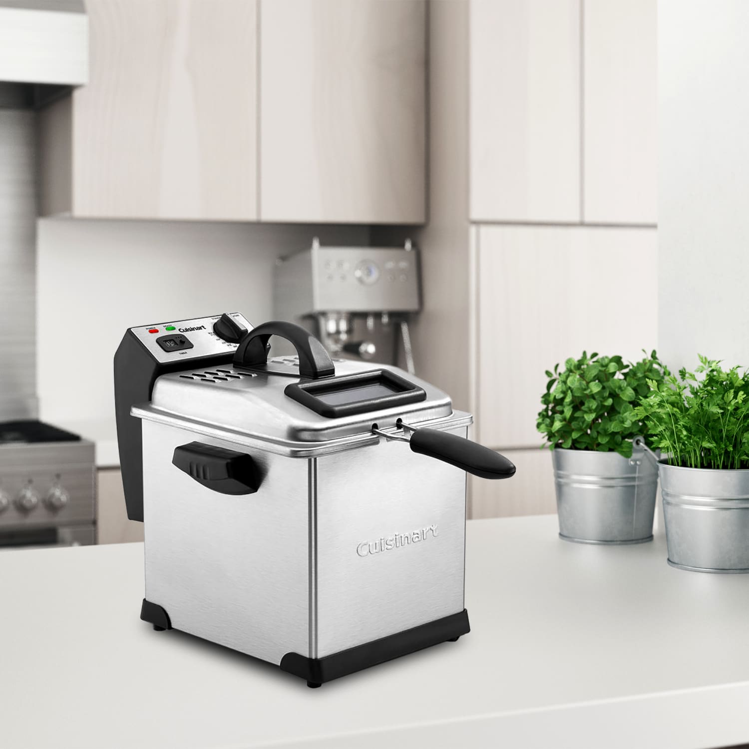 Cuisinart Compact 3.4 Qt Deep Fryer, 11-1/4inH x 10-1/4W x 13-1/4inD, Silver - Image 4