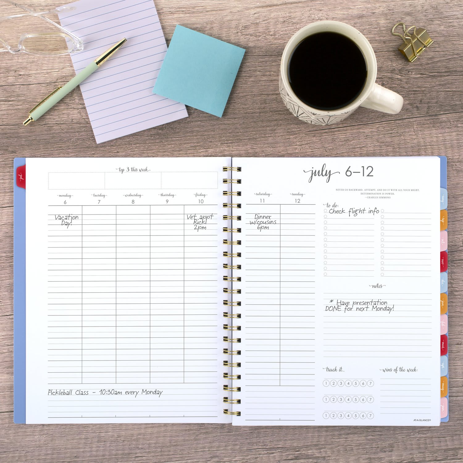 AT-A-GLANCE Harmony Academic 2026-2027 Weekly Monthly Planner, Blue Aura, Large, 8 1/2in x 11in - Image 3