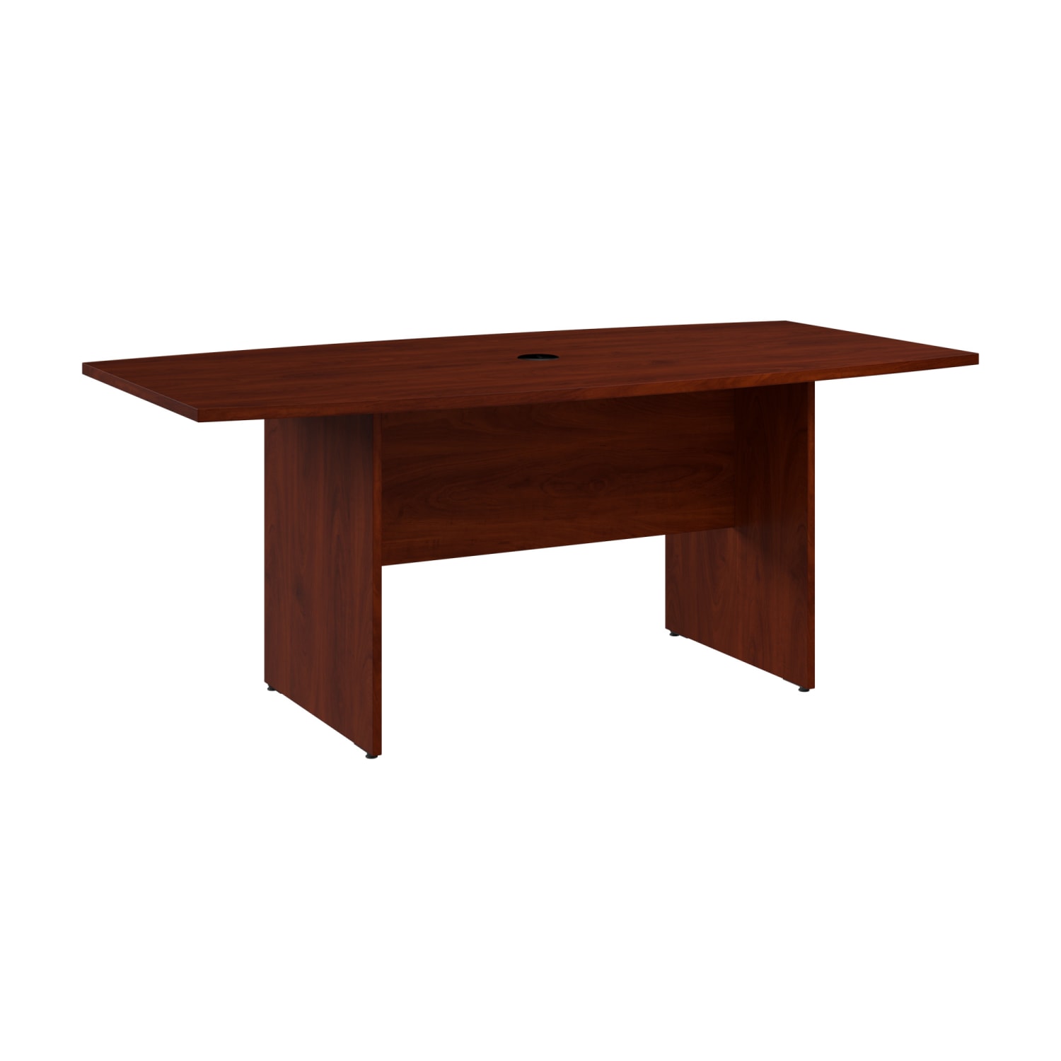 Bush Business Furniture 72inW x 36inD Boat Shaped Conference Table with Wood Base, Hansen Cherry, Standard Delivery - Image 3
