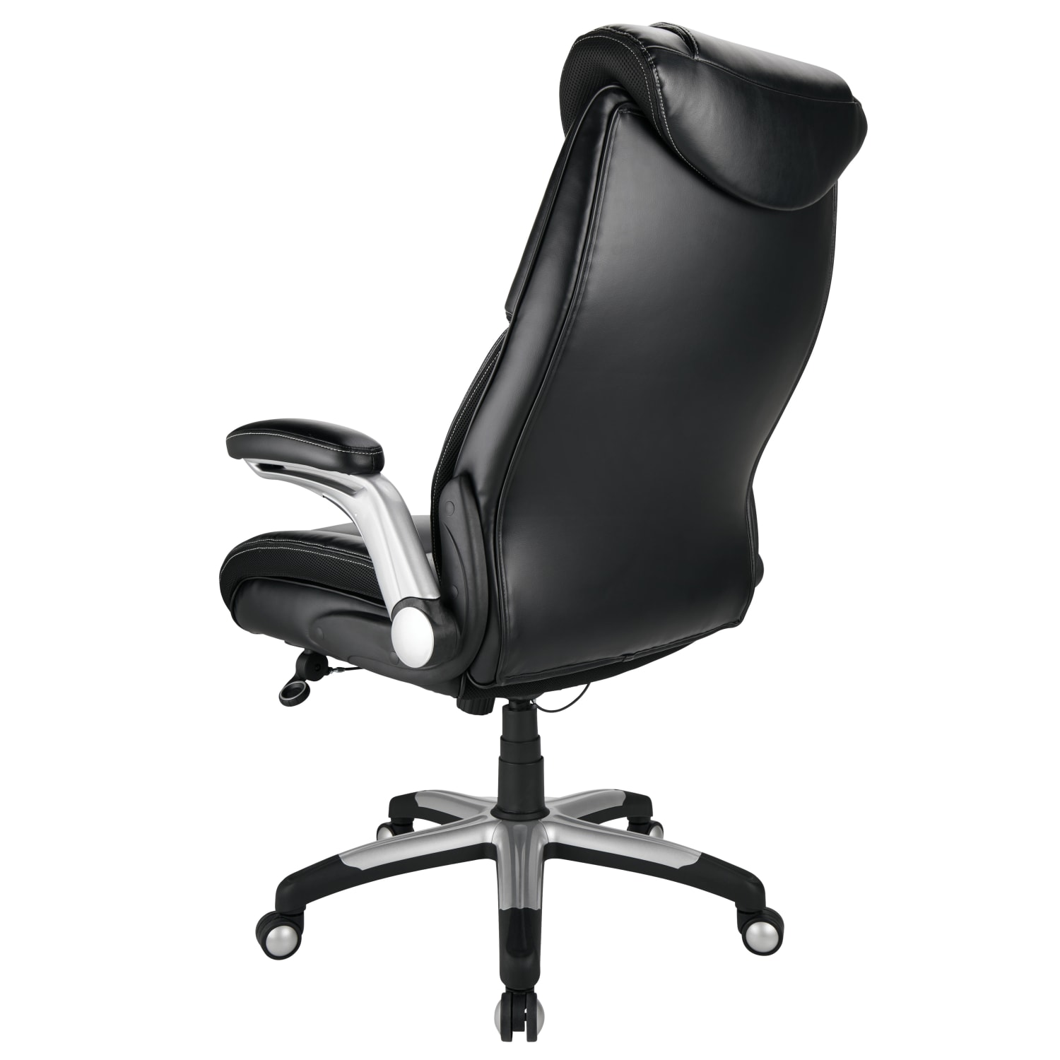 Realspace Torval Big  Tall Bonded Leather High Back Computer Office Chair BlackSilver BIFMA Compliant PopularChairscom