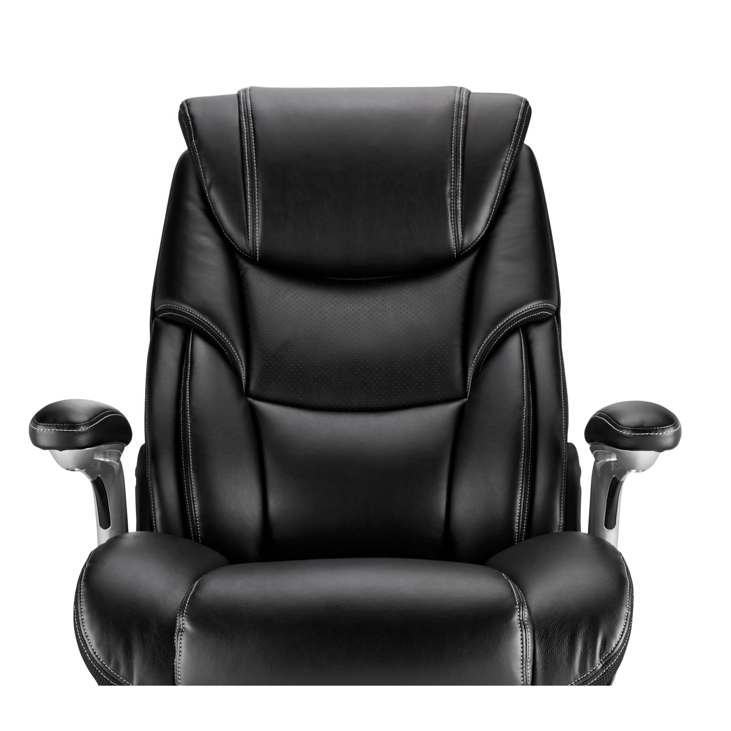 Realspace Torval Big  Tall Bonded Leather High Back Computer Office Chair BlackSilver BIFMA Compliant PopularChairscom