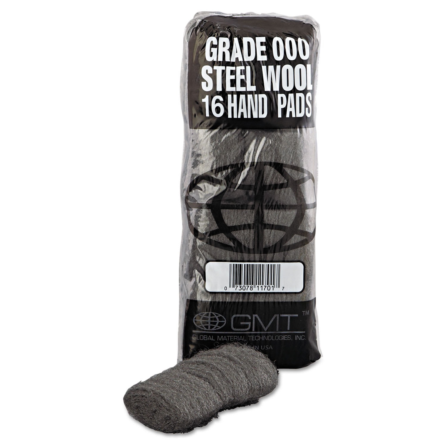 GMT Industrial-Quality Steel Wool Hand Pads, #000 Extra Fine, Steel Gray, 16 Pads/Sleeve, 12 Sleeves/Carton - Image 4