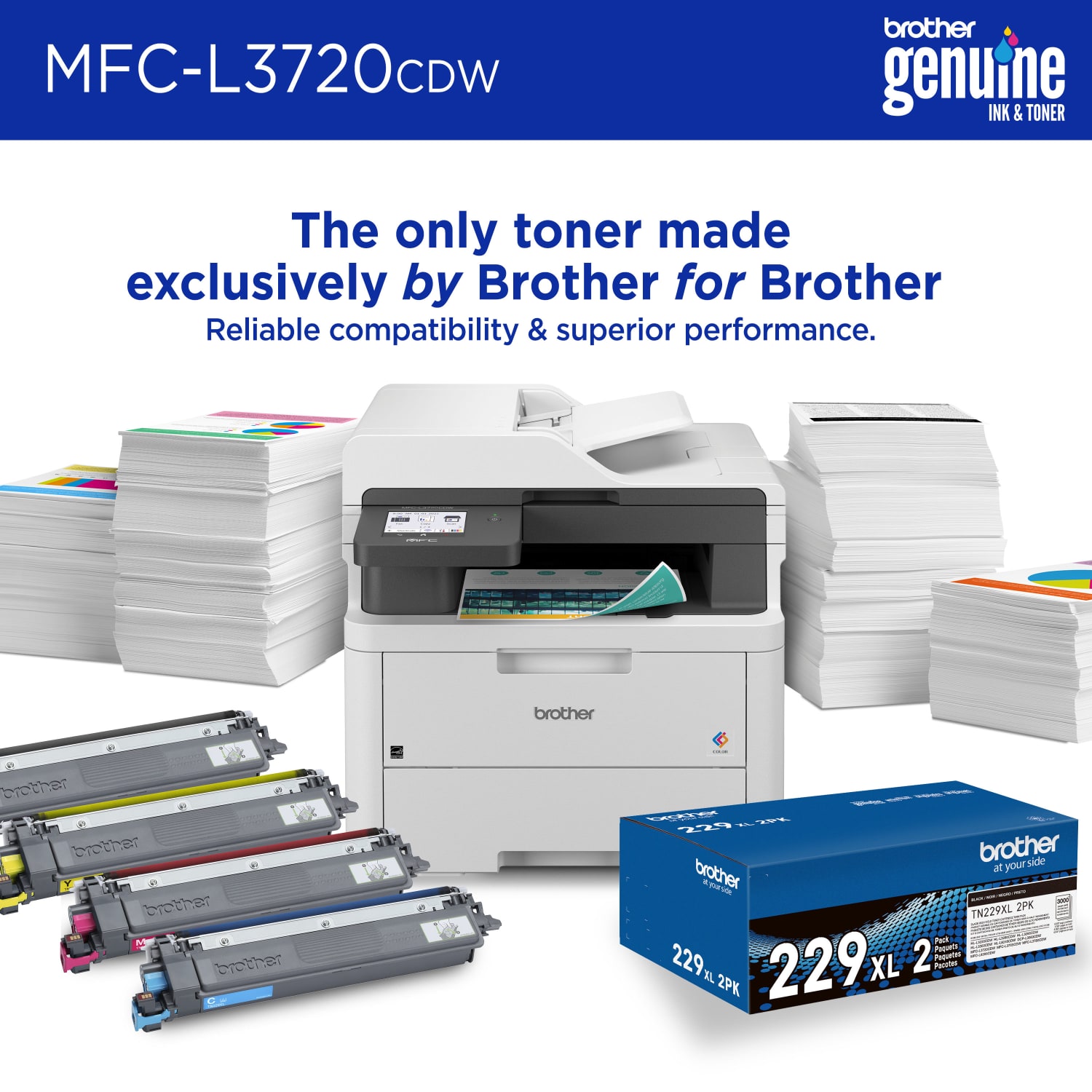 Brother MFC-L3720CDW Wireless Digital Color All-in-One Printer with Laser Quality Output and Refresh EZ Print Eligibility - Image 5