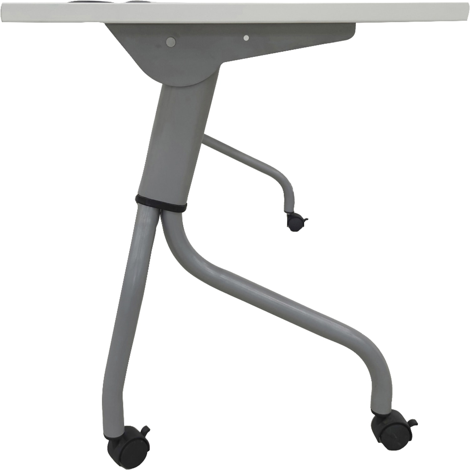 Lorell Preference Series 60inW Flip-Top Training Table, White/Silver - Image 3